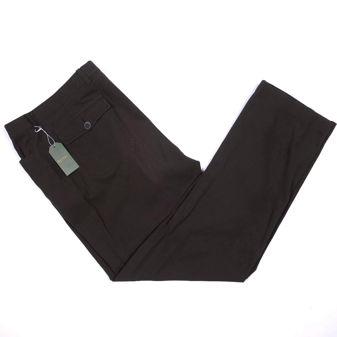 Dries Van Noten Brown Cotton Trousers Sz 54