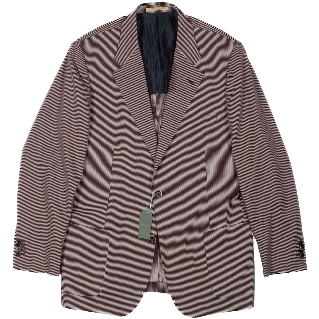 Corneliani Red and White Striped Cotton/Silk Sport Coat