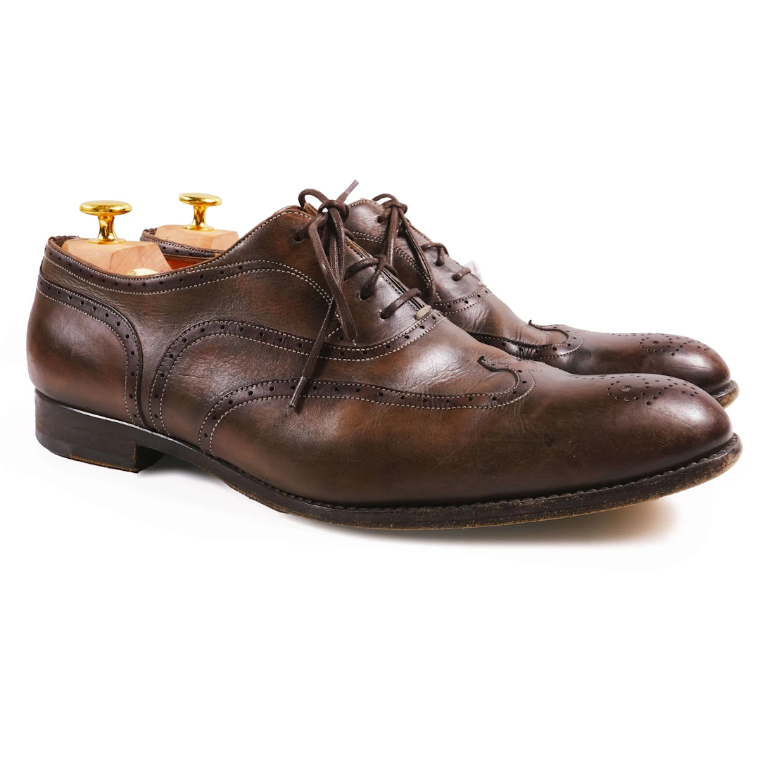 Santoni Brown Leather Oxford Brogues