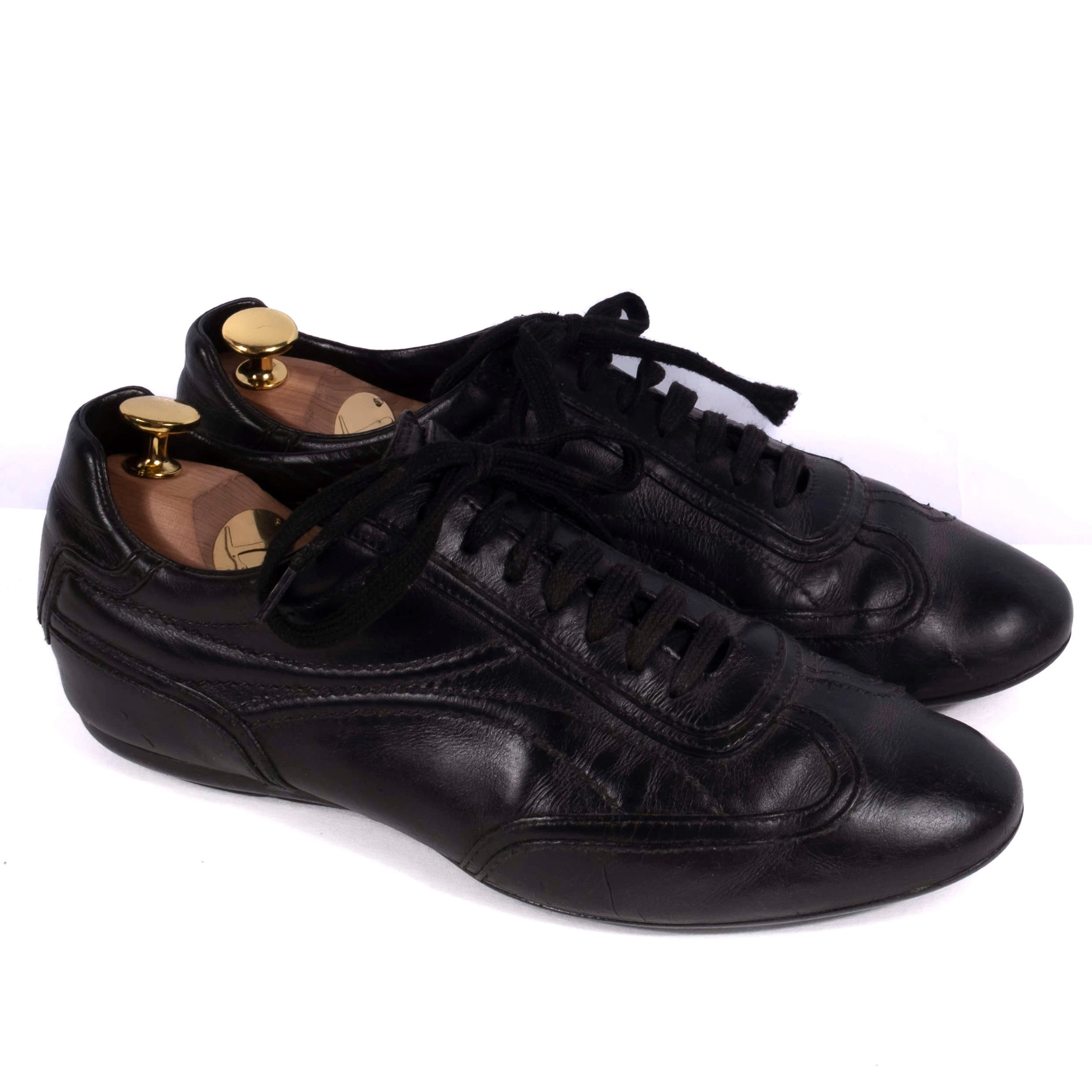 Louis Vuitton Black Leather Sneakers Sz 40