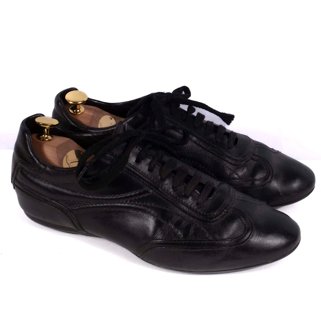 Louis Vuitton Black Leather Sneakers Sz 40