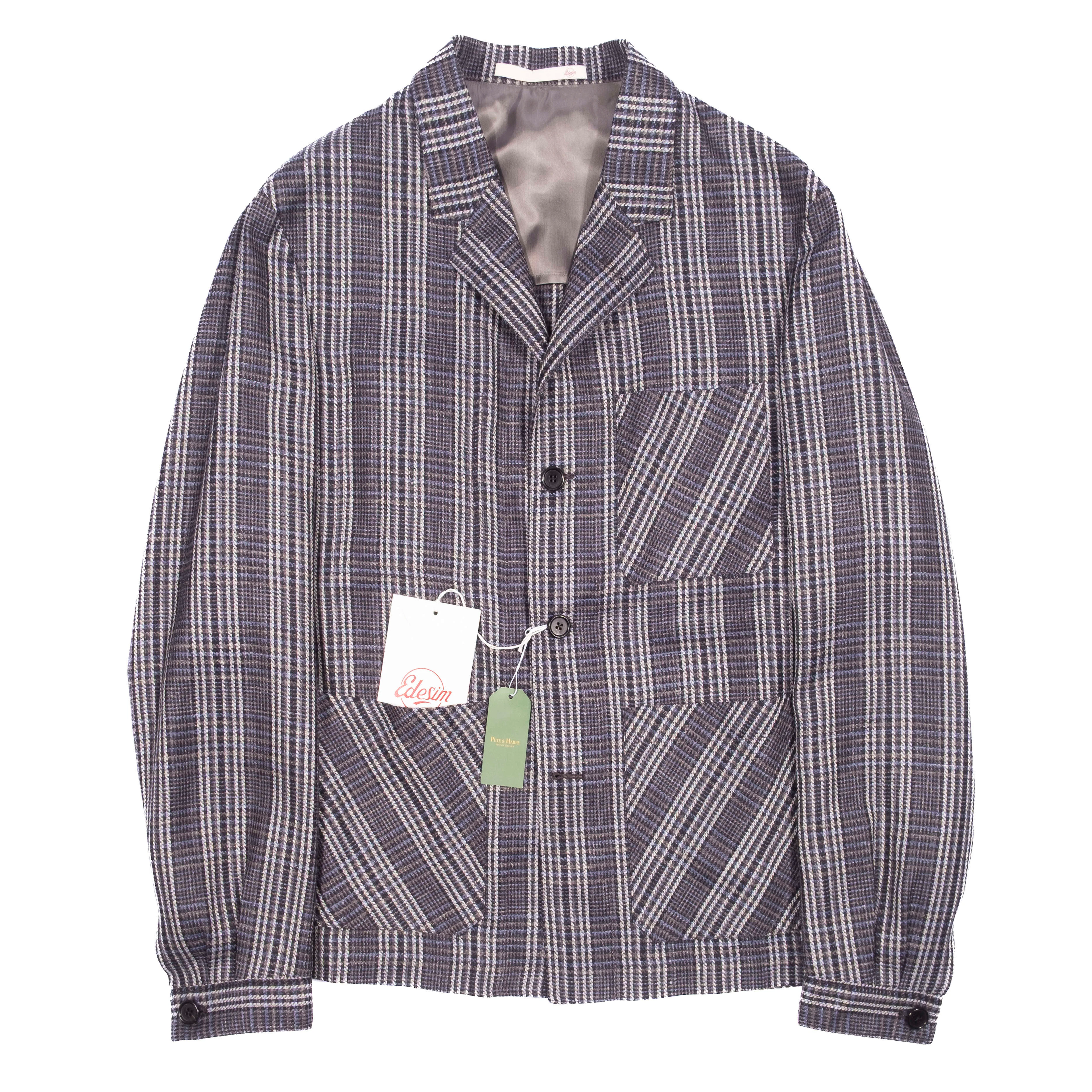 Neapolitan Hand Tailored Check Utility Jacket Sz 50