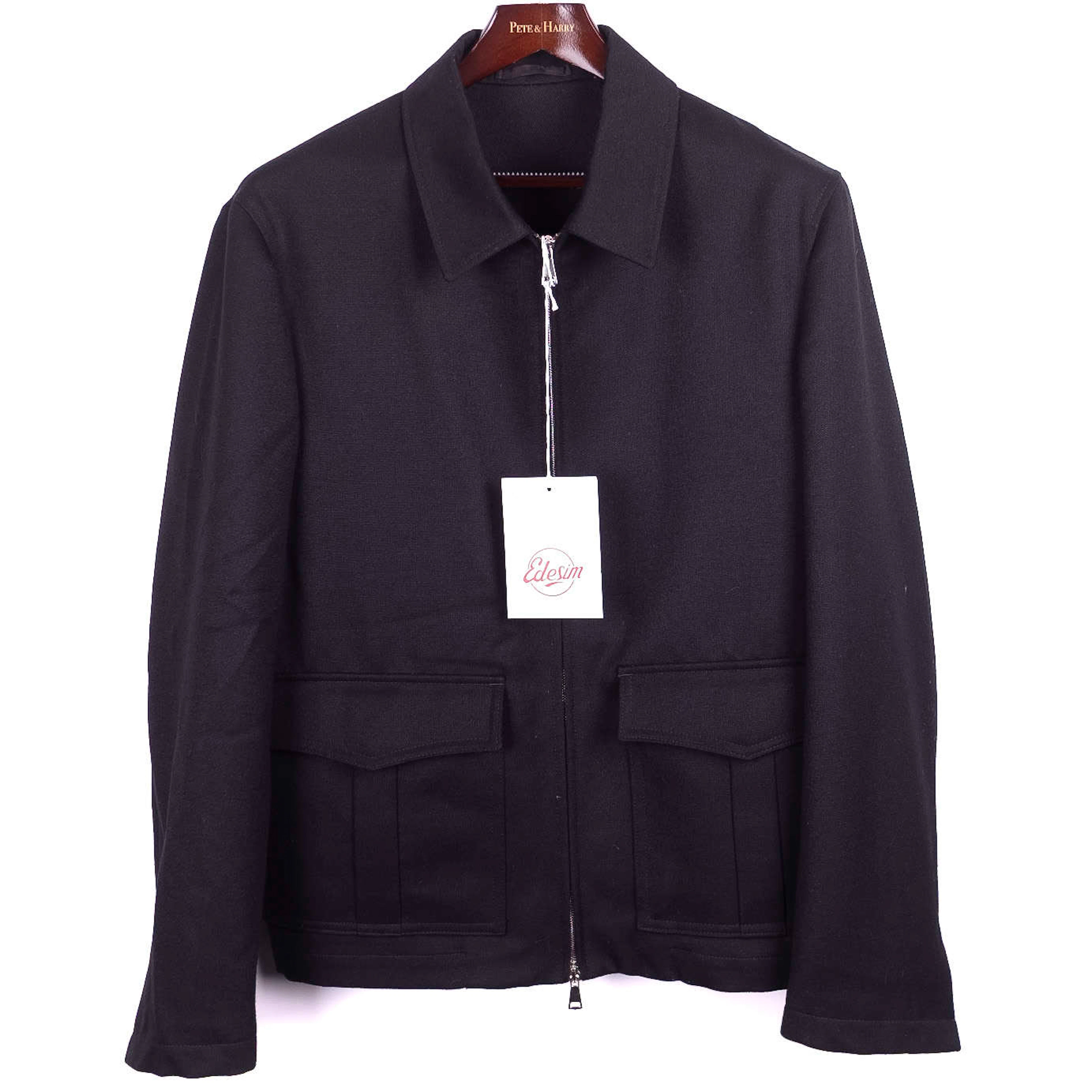Neapolitan Hand Tailored Black Dugdale Wool Jacket Sz 44