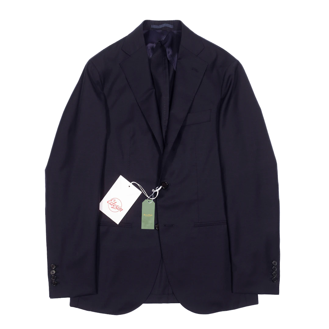 Neapolitan Hand Tailored Navy Wool Sport Coat Sz 48