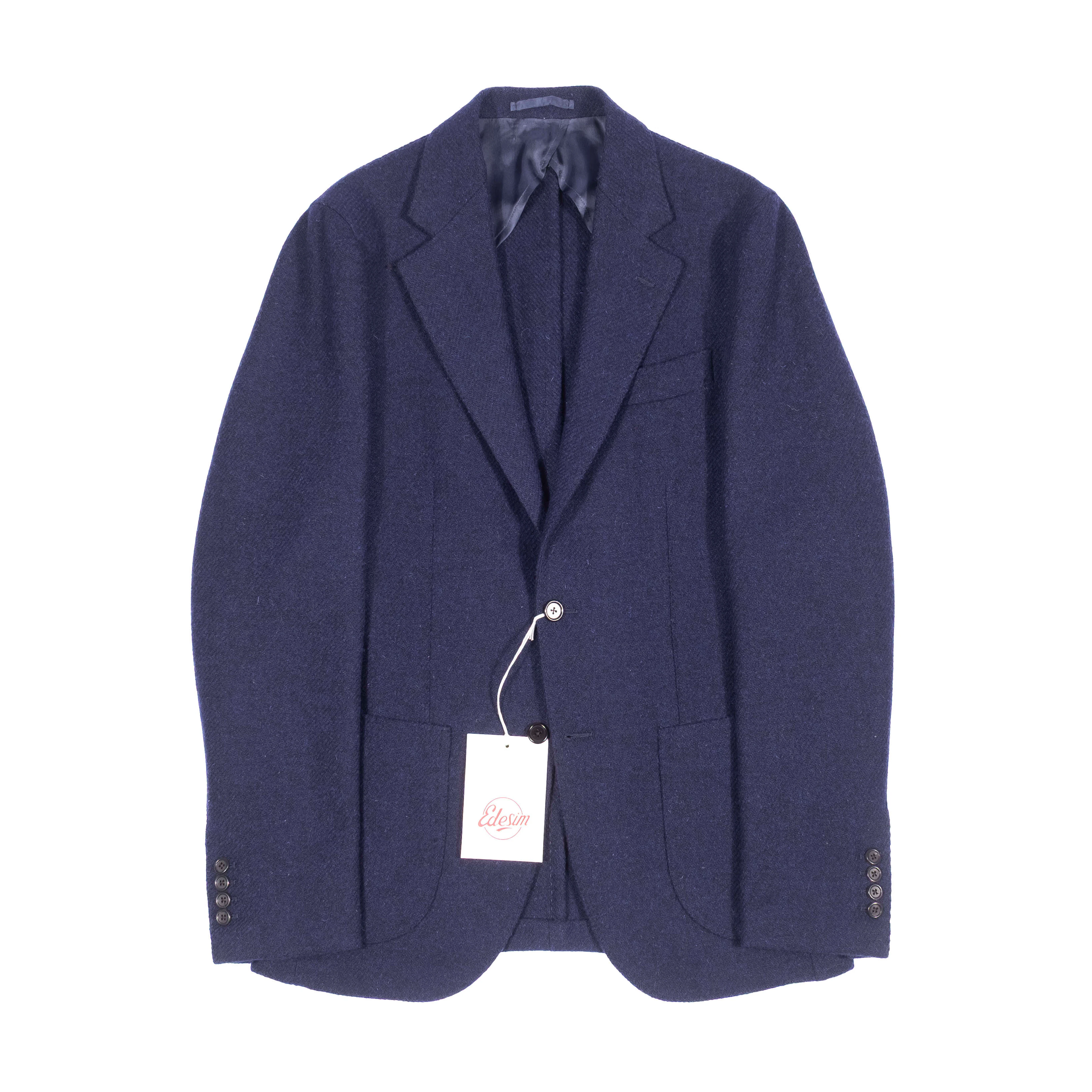 Neapolitan Hand Tailored Blue Harris Tweed Twill Sport Coat Sz 48