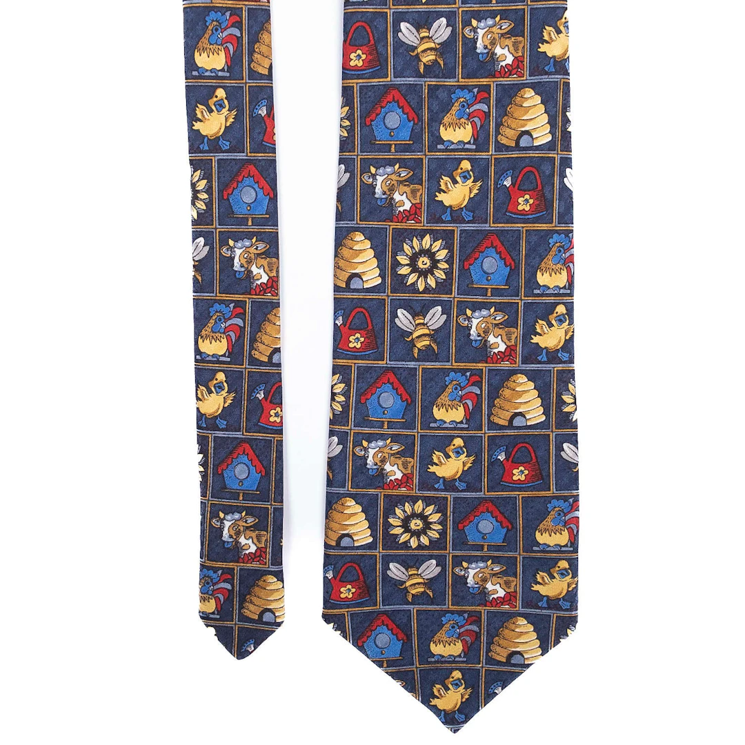 Navy Patterned Tie