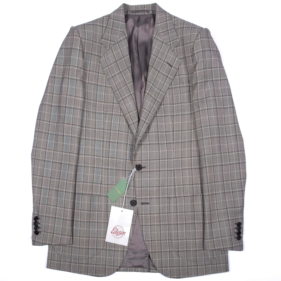 Neapolitan Hand Tailored Grey Checked Holland & Sherry Wool Sport Coat