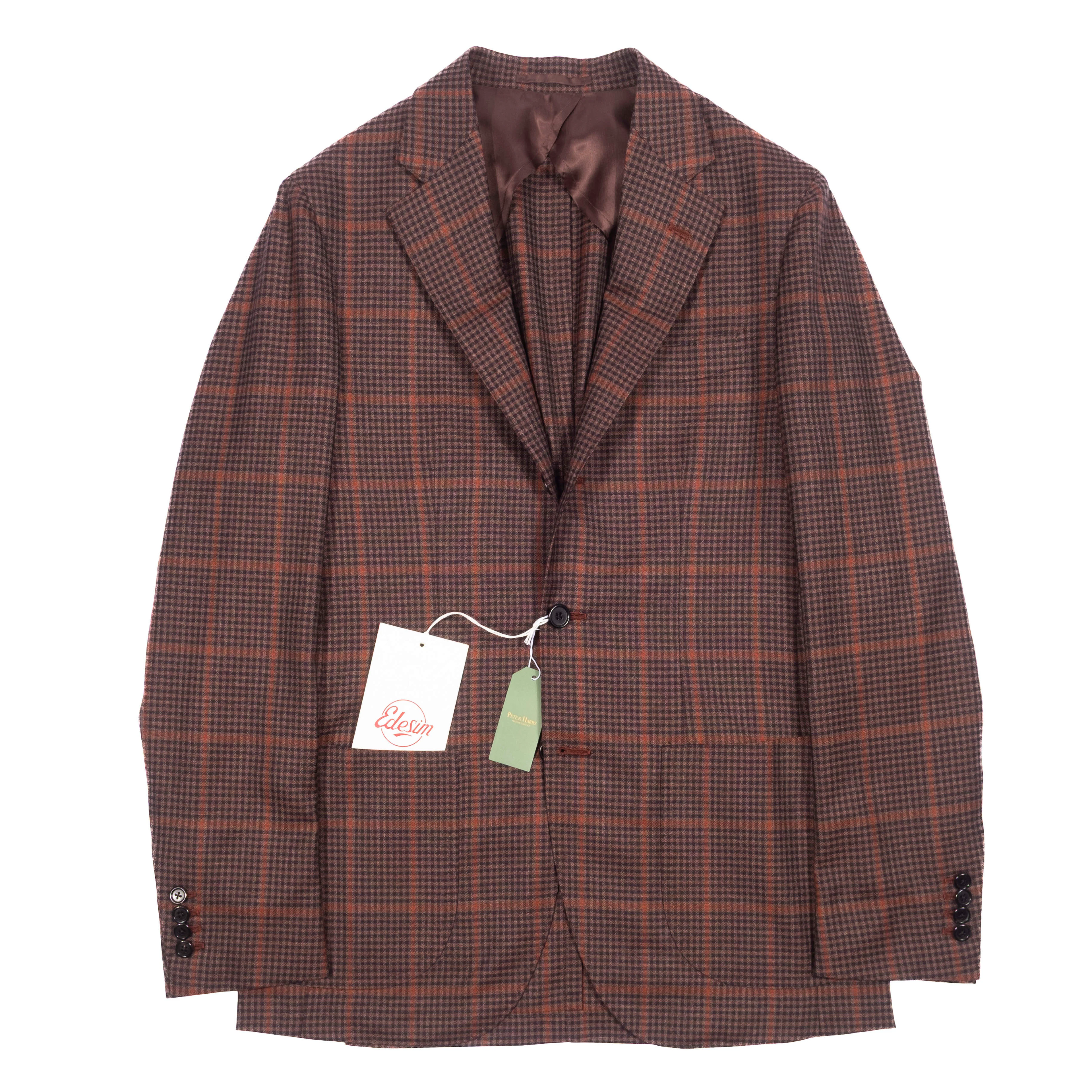 Neapolitan Hand Tailored Brown Wool Sport Coat Sz 48