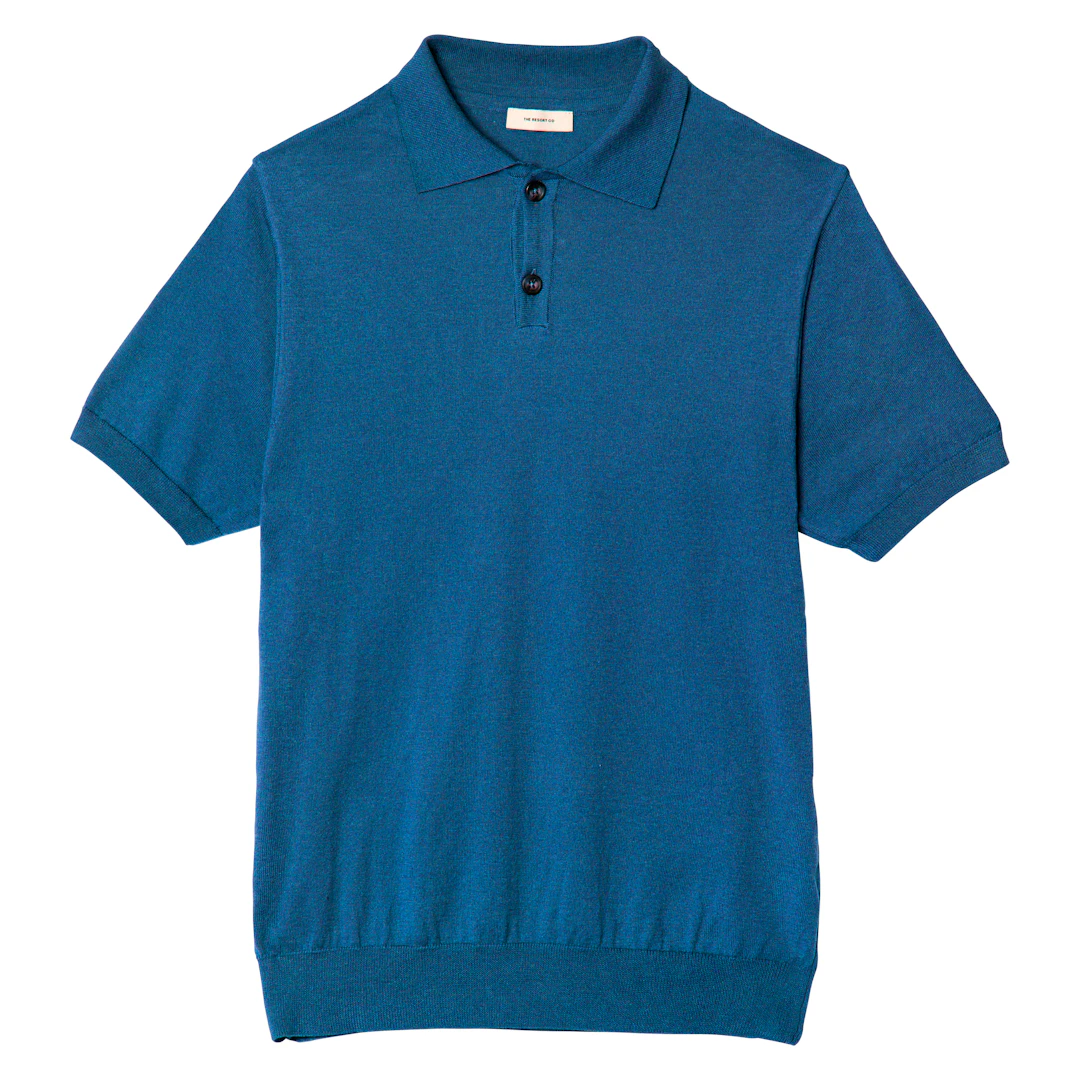 Knitted Polo Shirt Azure - Regular Retail Price 1590 Kr