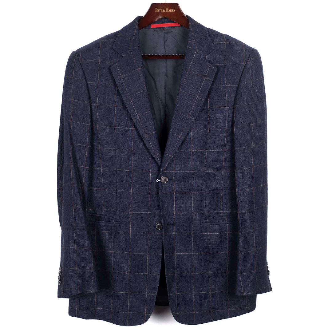 Navy Checked Sport Coat