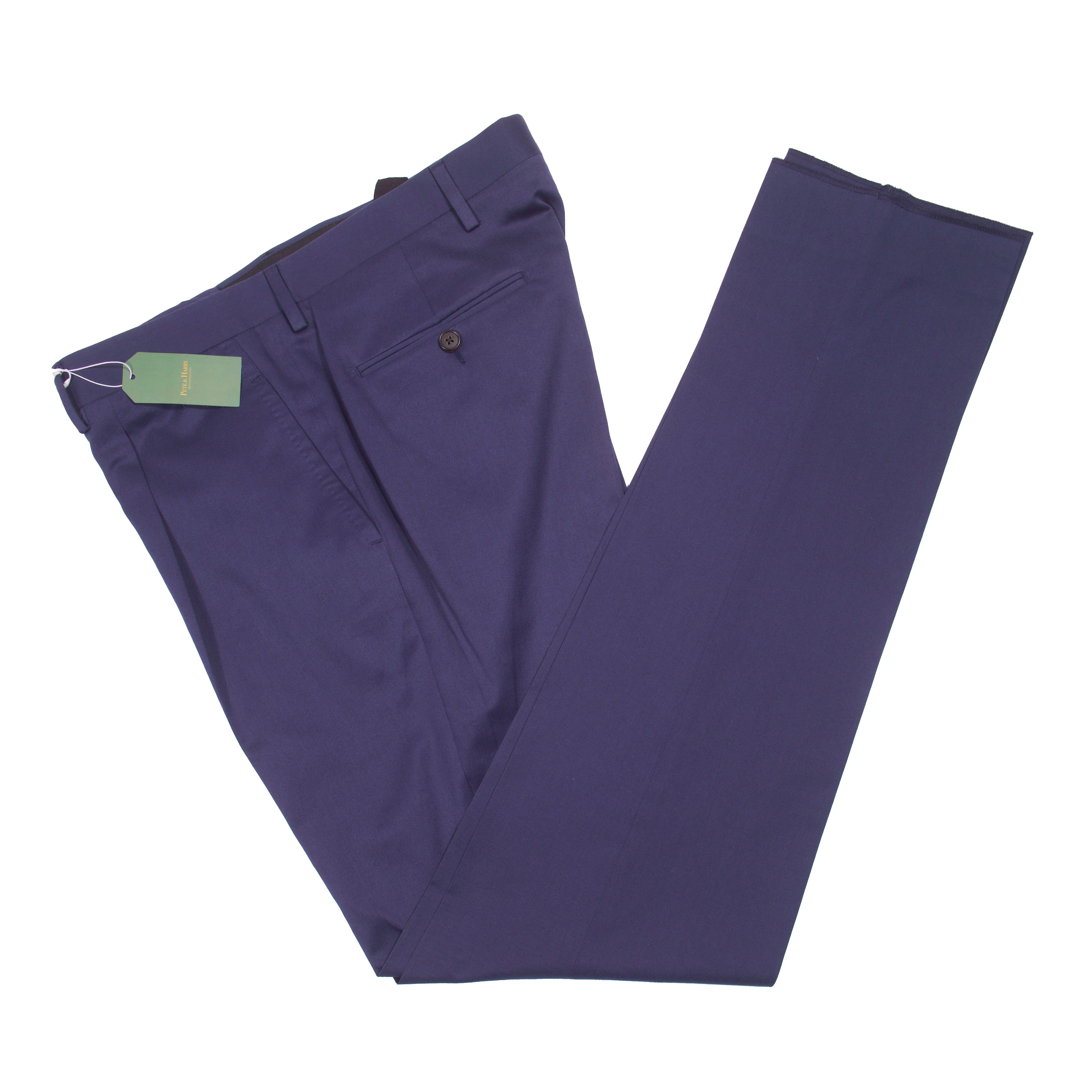 Neapolitan Hand Tailored Blue Cotton Trousers
