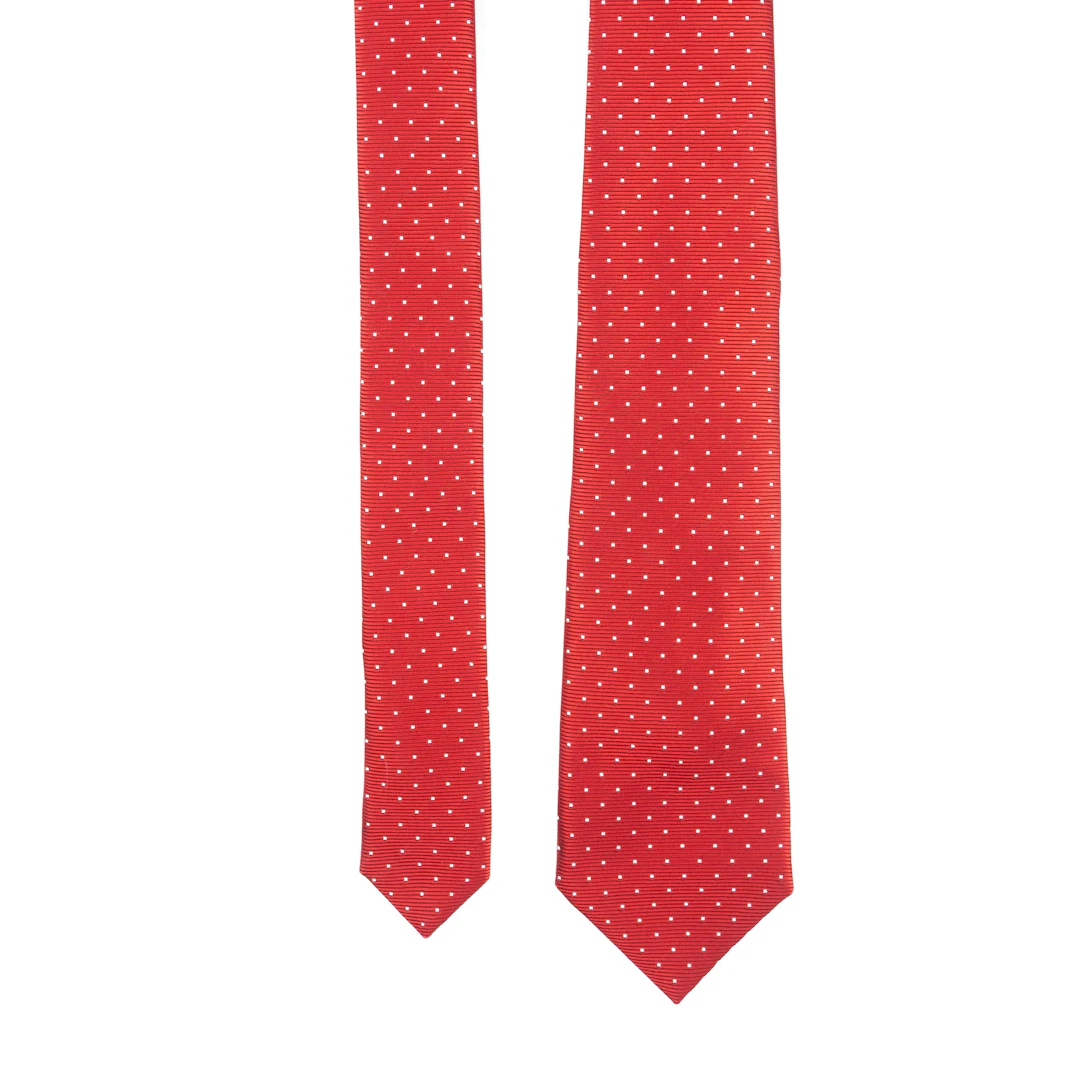 Red Tie with White Dots
