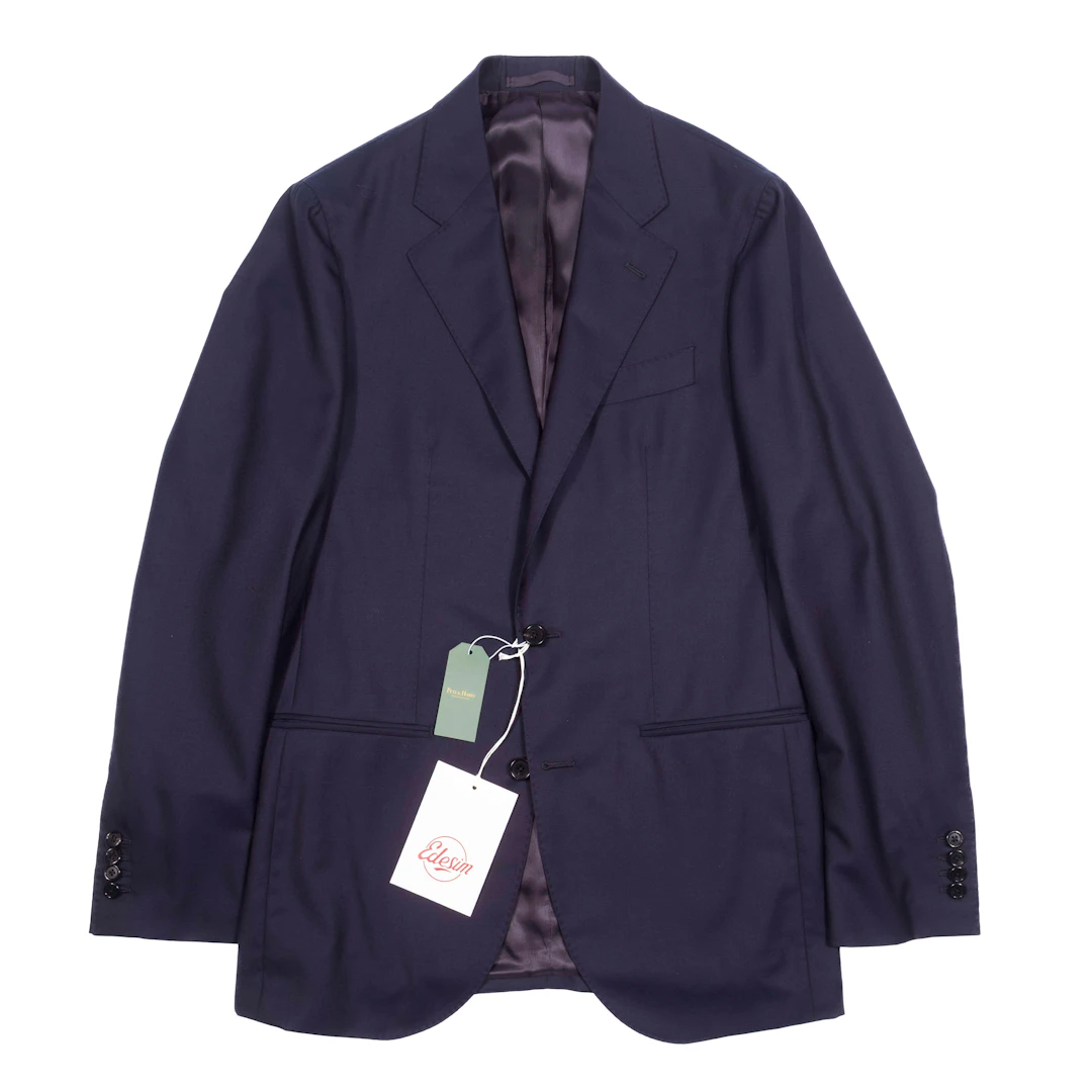 Neapolitan Hand Tailored Navy Wool Sport Coat Sz 48