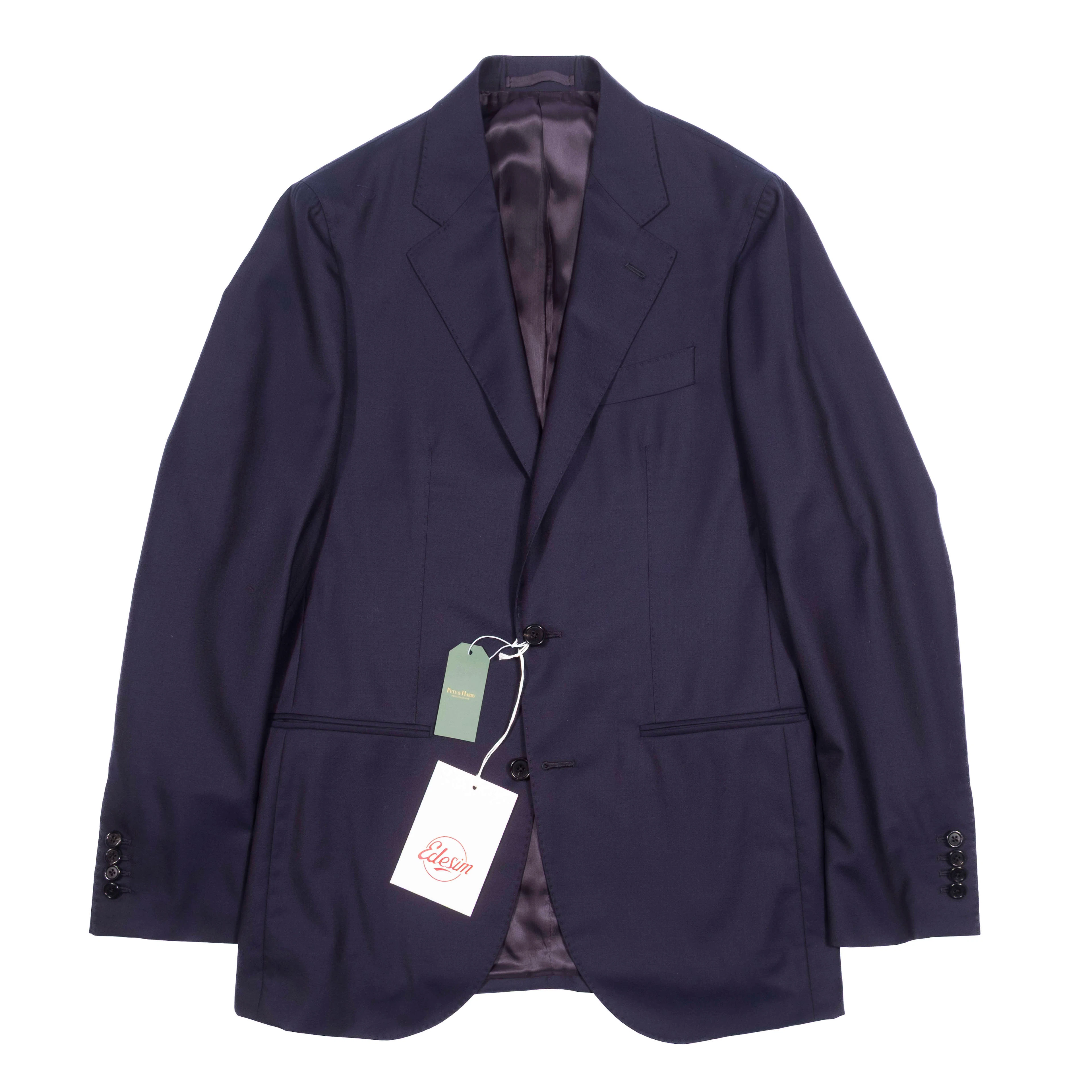 Neapolitan Hand Tailored Navy Wool Sport Coat Sz 48