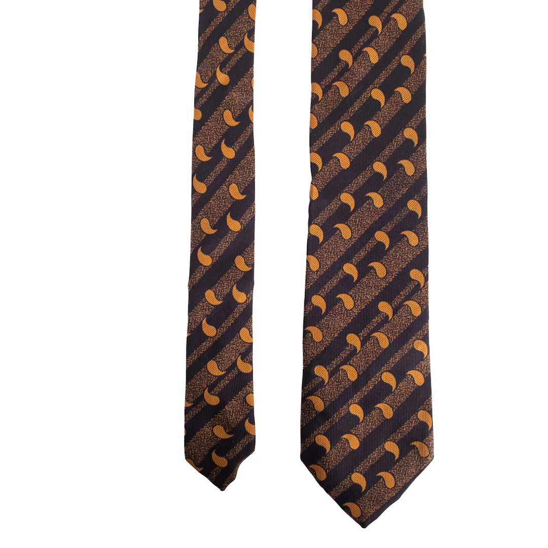 Navy and Orange Striped Tie