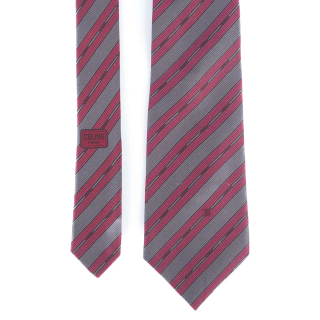 Red and Grey Striped Tie