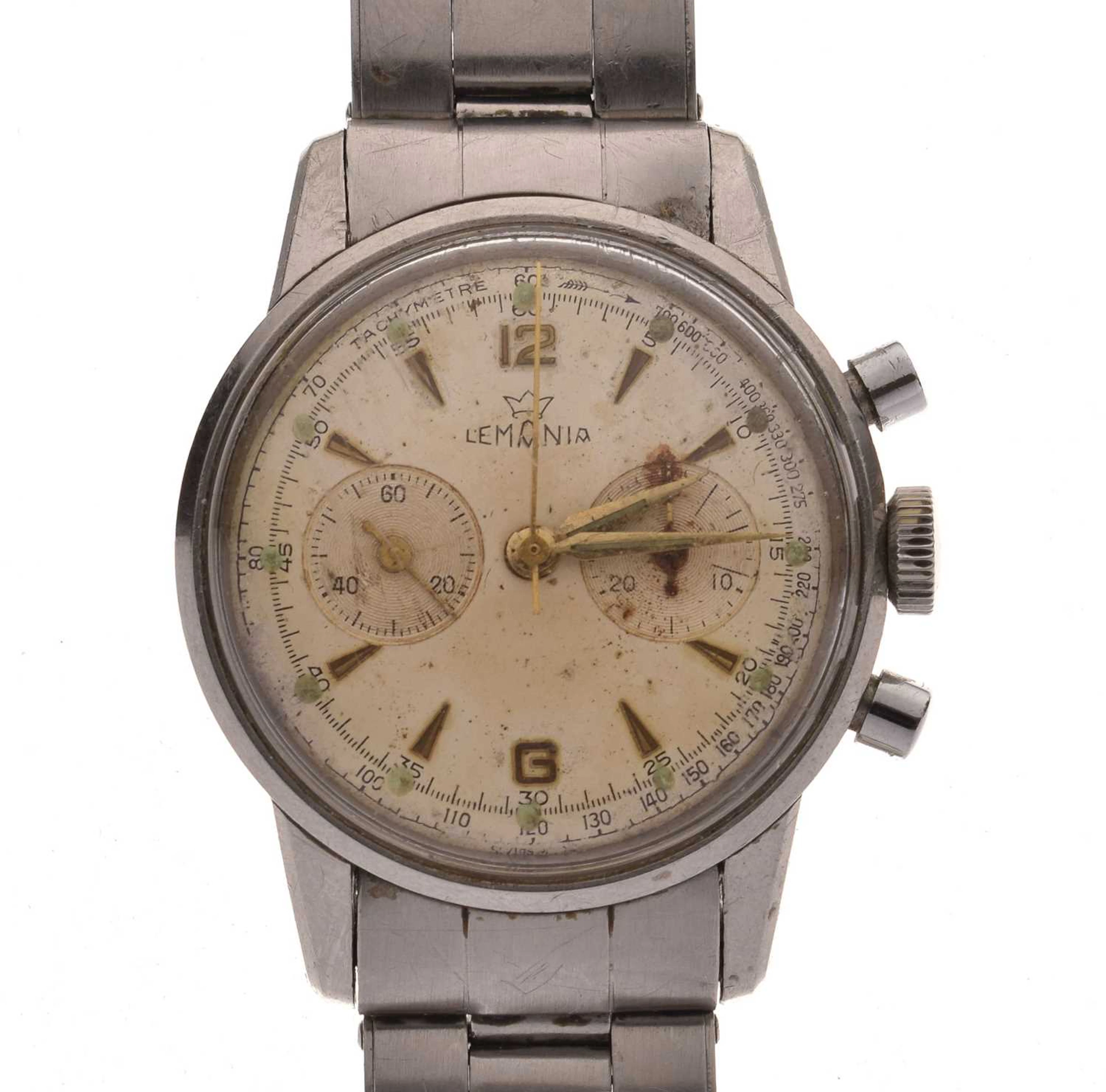 Lemania- Stainless steel chronograph bracelet watch