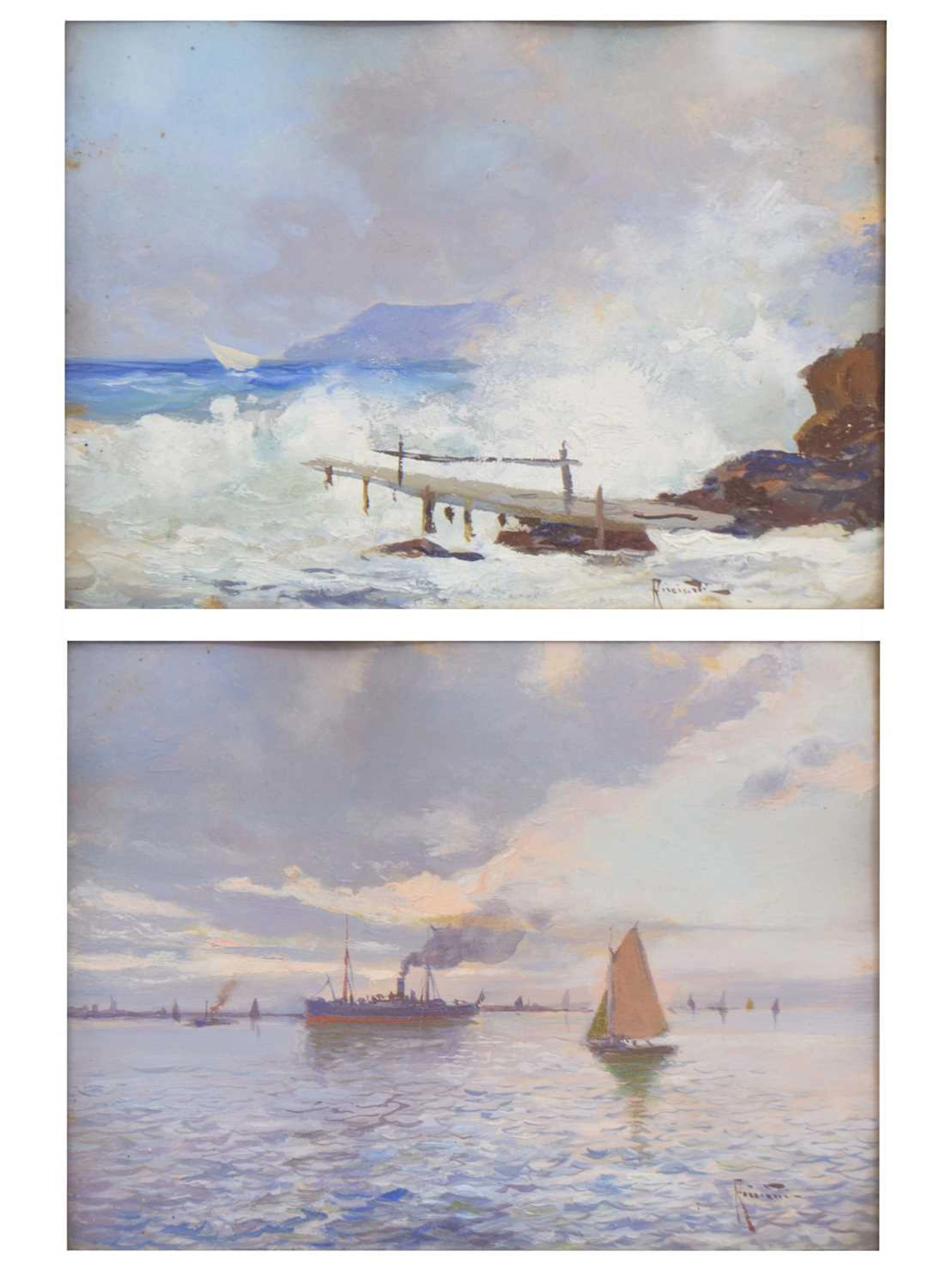 Oscar Ricciardi (Italian 1864-1935) - Pair of oils on card