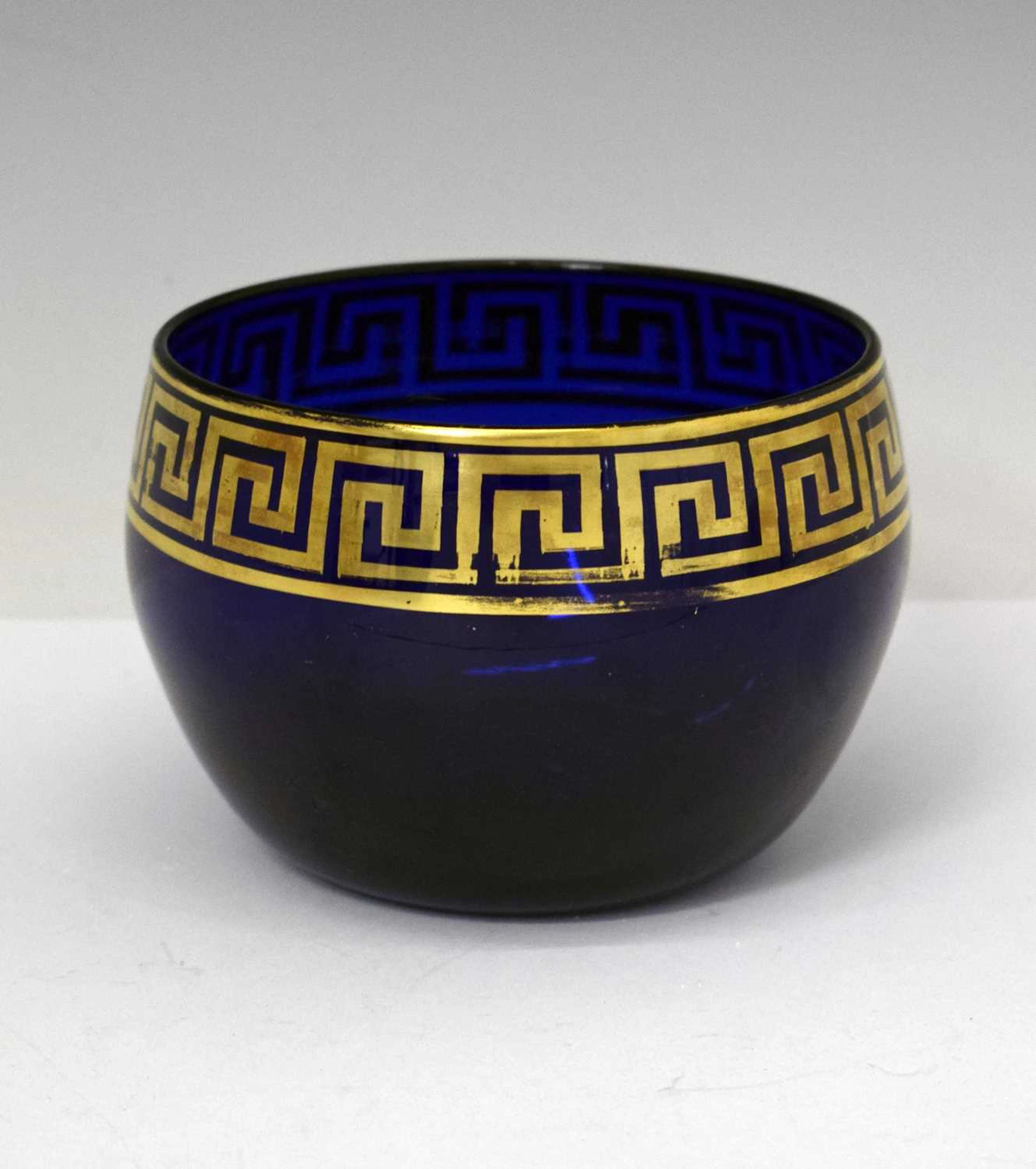 Bristol ‘Non-such’ blue glass finger bowl signed by Isaac Jacobs