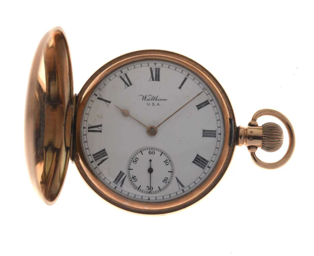 Waltham - George V 9ct gold full hunter pocket watch