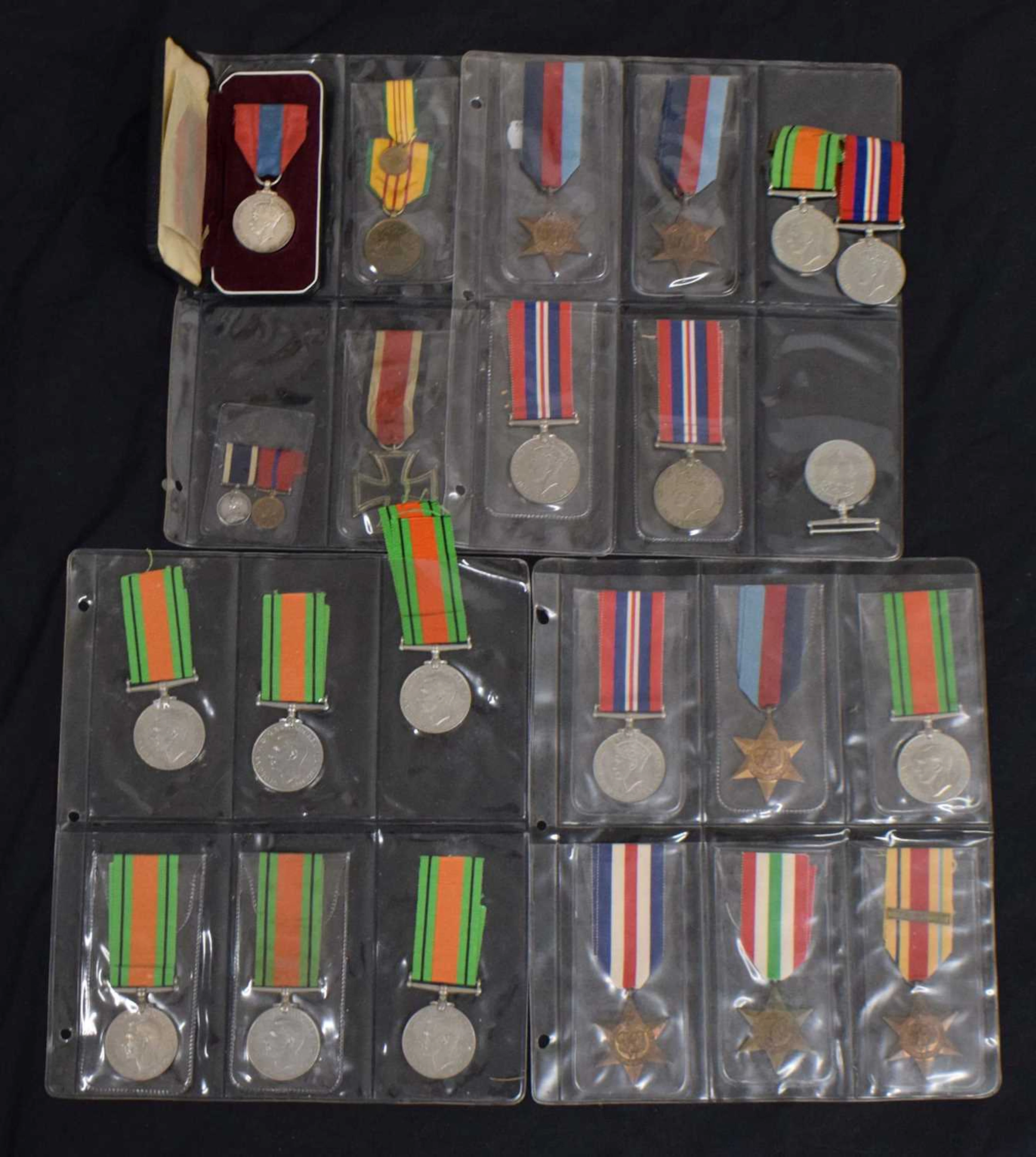 Collection of British Second World War medals and foreign examples