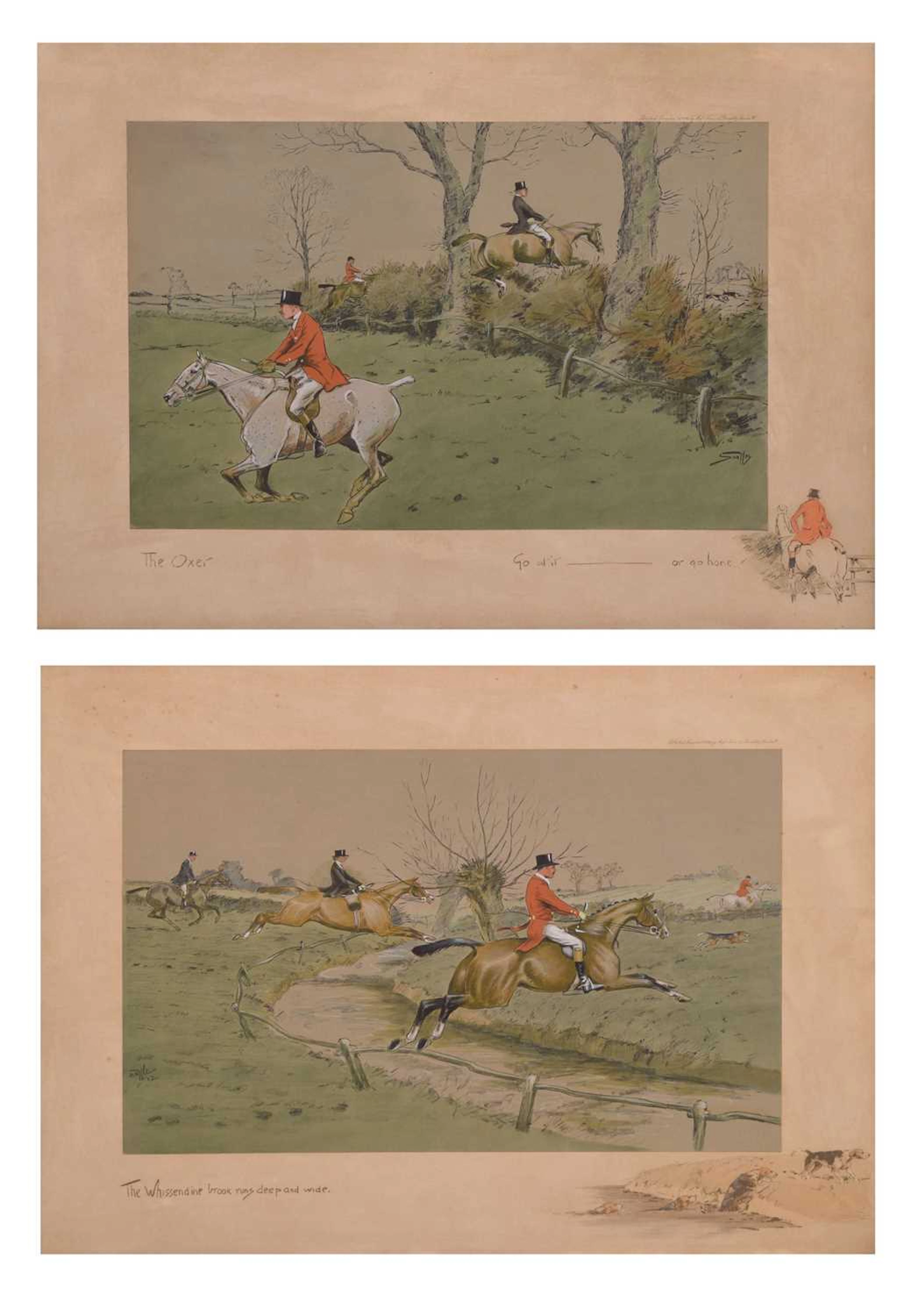 After 'Snaffles' (Charles Johnson Payne, 1884-1967) - Two hand-coloured prints