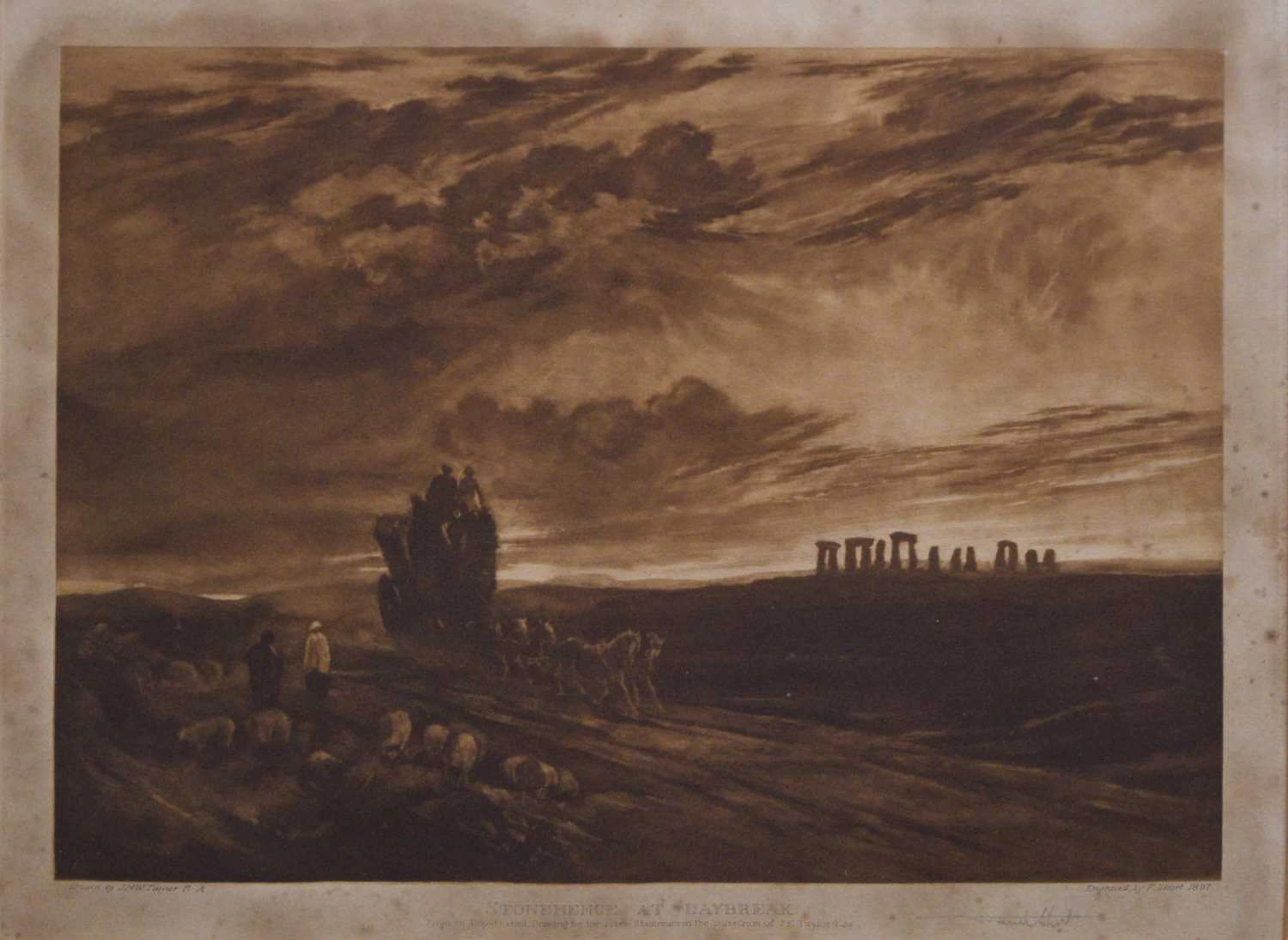 After JMW Turner (1775-1851) - Engraving - 'Stonehenge at Daybreak'