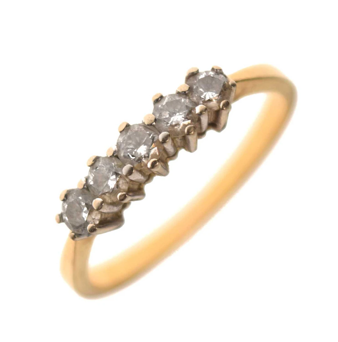 Diamond five-stone 18ct gold ring