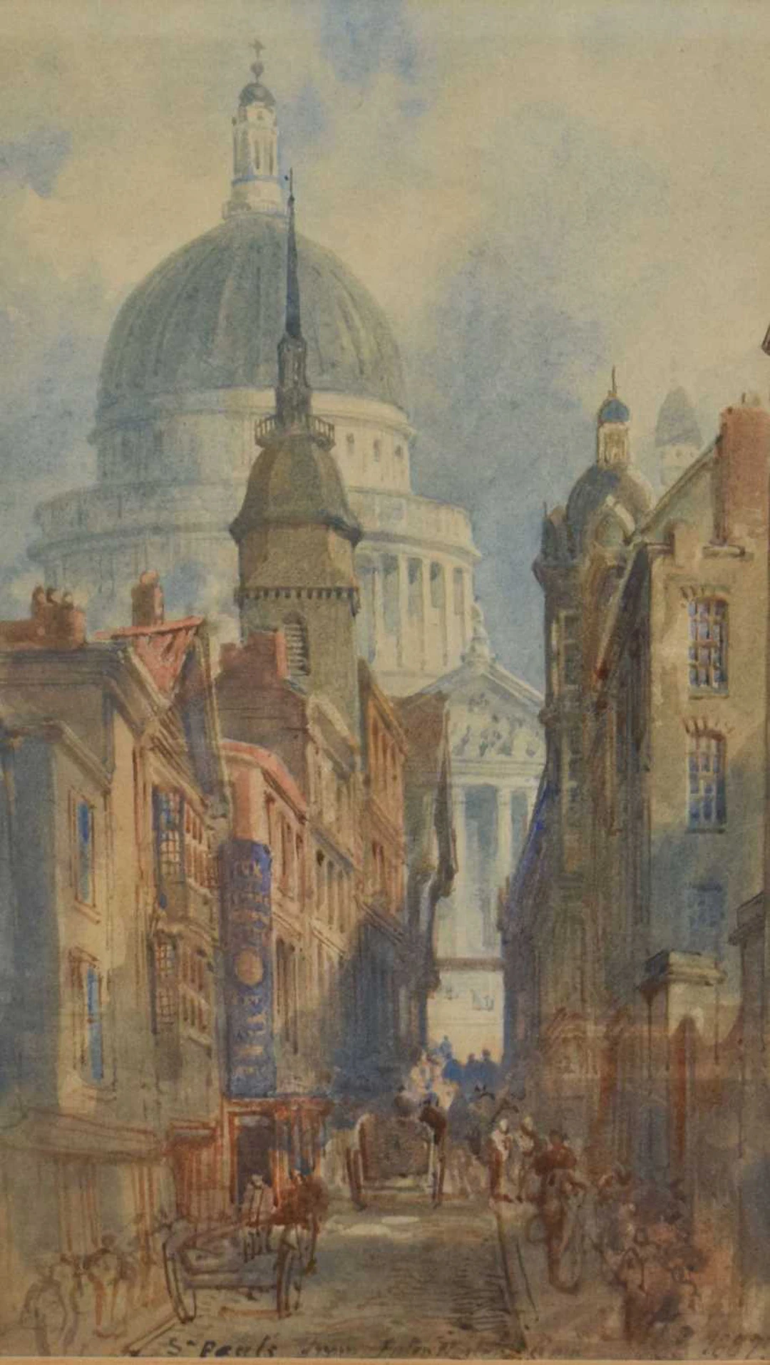 English School, late 19th century - Watercolour - St Paul's Cathedral