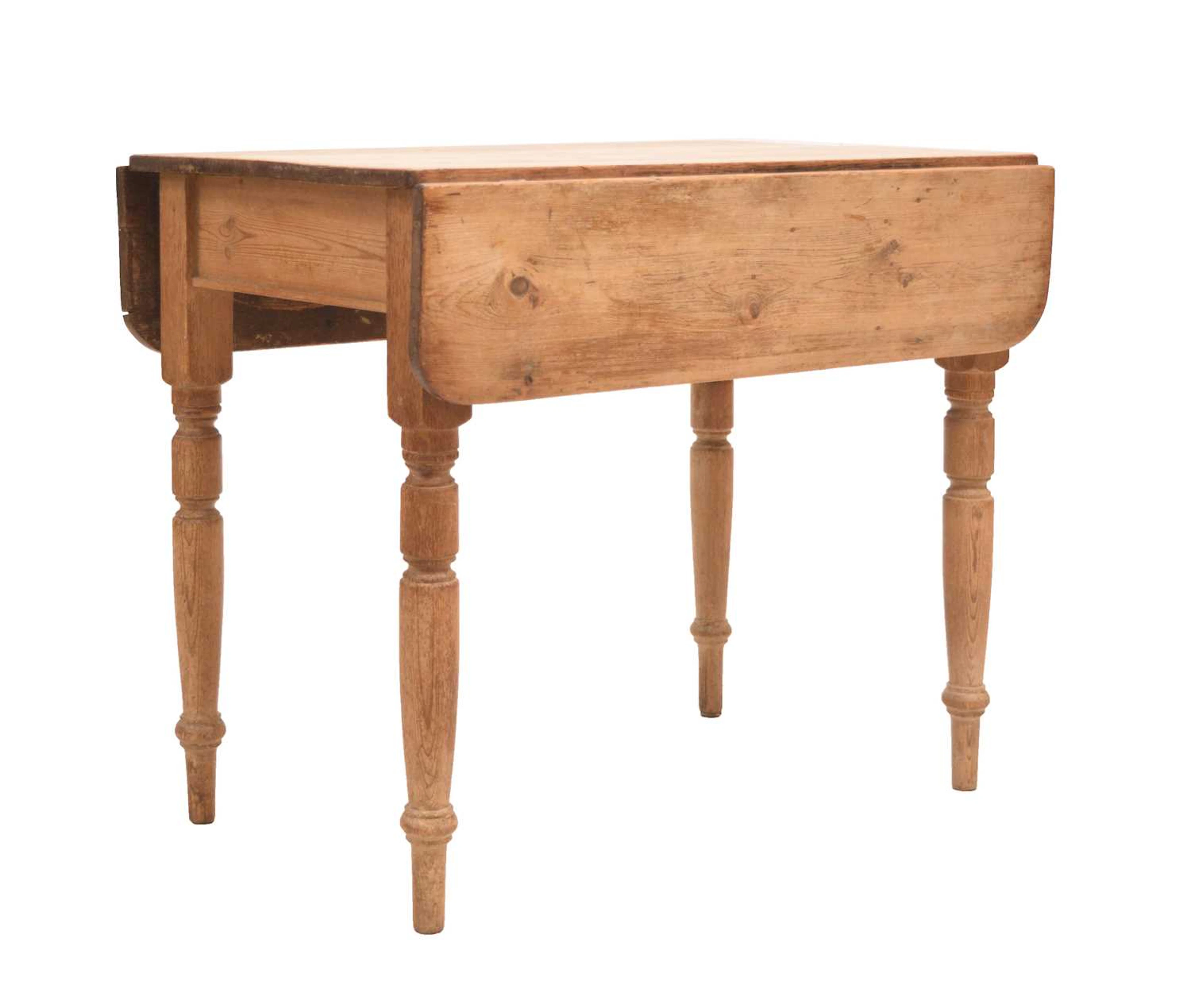 19th century pine Pembroke style drop leaf table