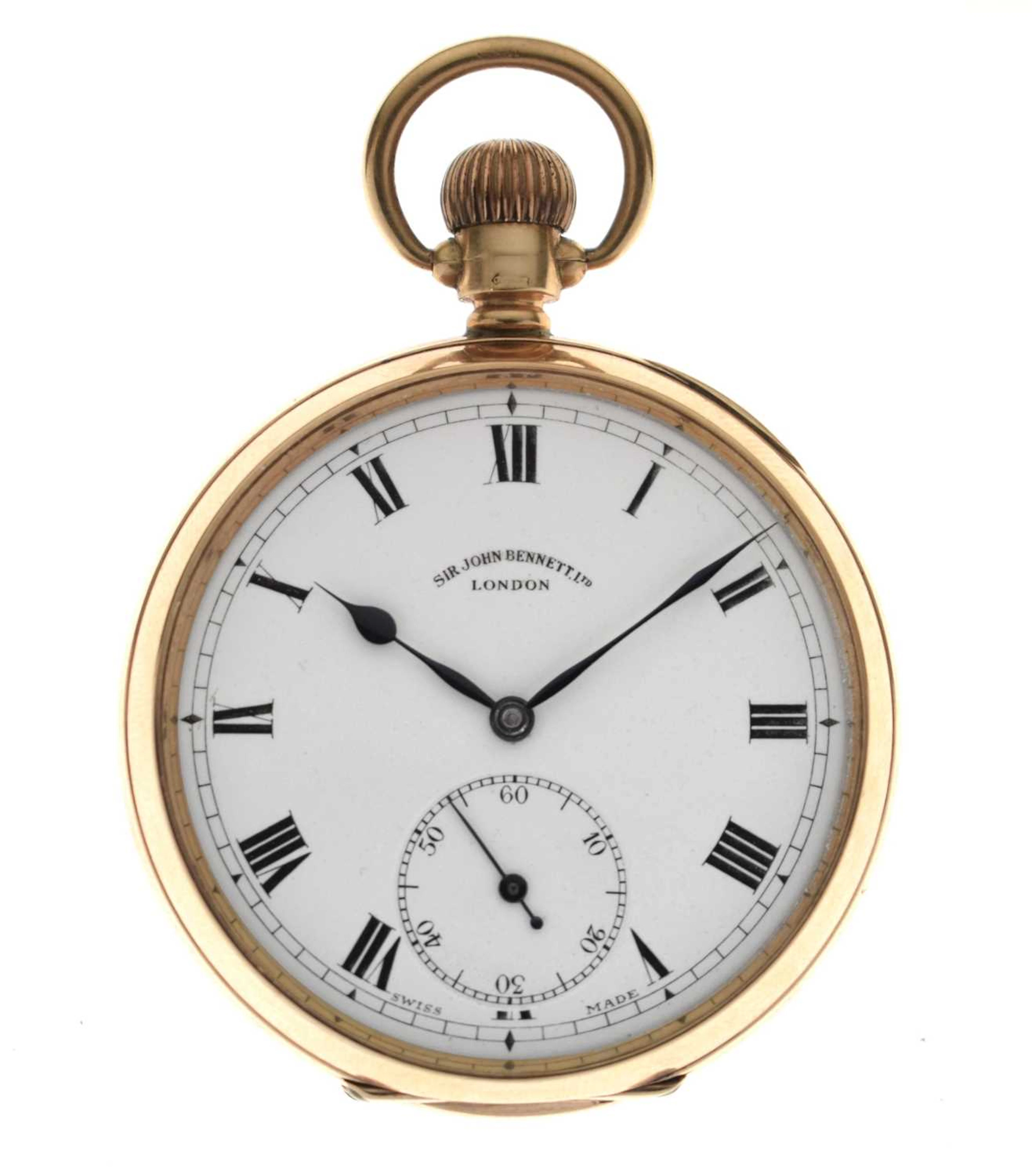 Sir John Bennett - George V 9ct gold open face pocket watch