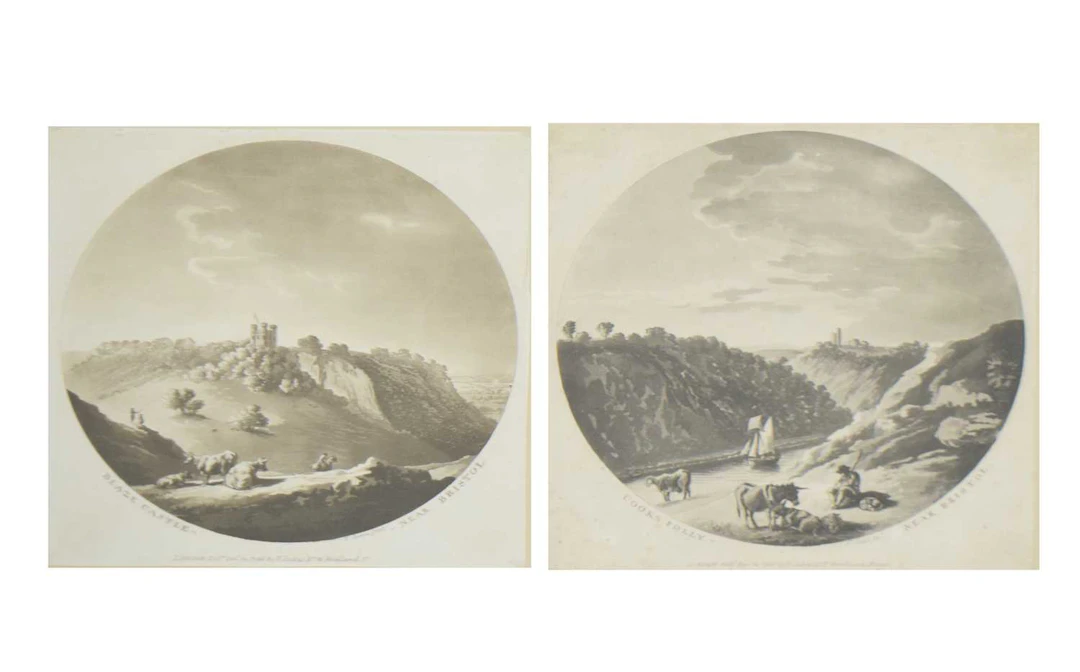 F. Jukes – Pair of late 18th century monochrome sepia engravings