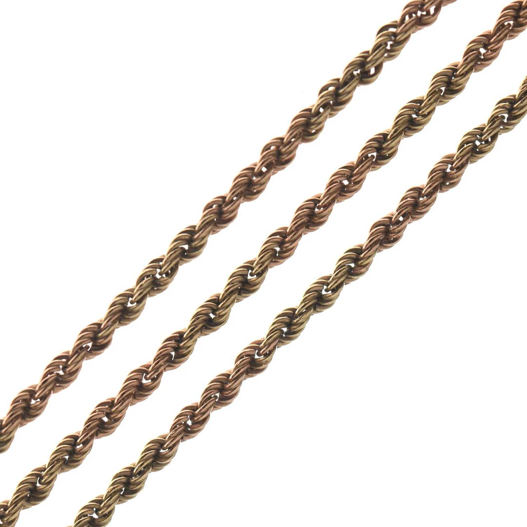 9ct gold rope twist necklace (a/f)