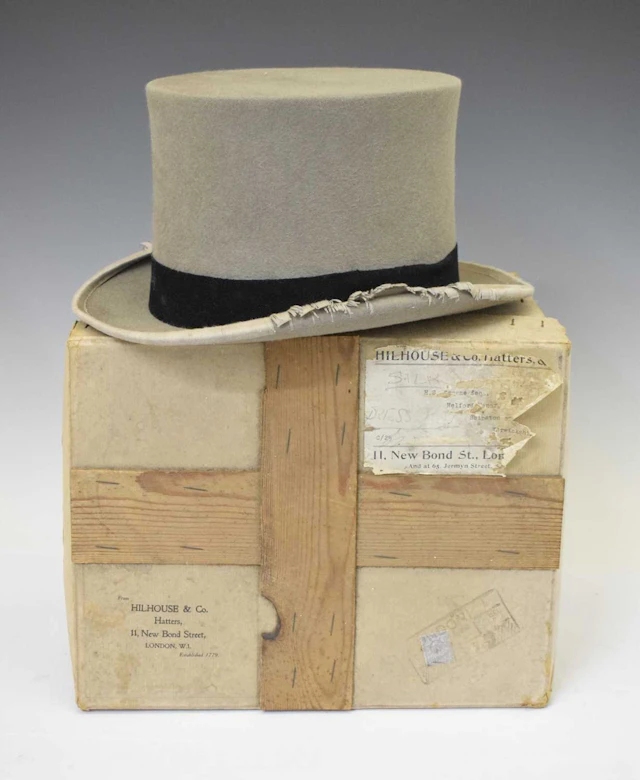 Vintage grey felt top hat by Lock & Co, London