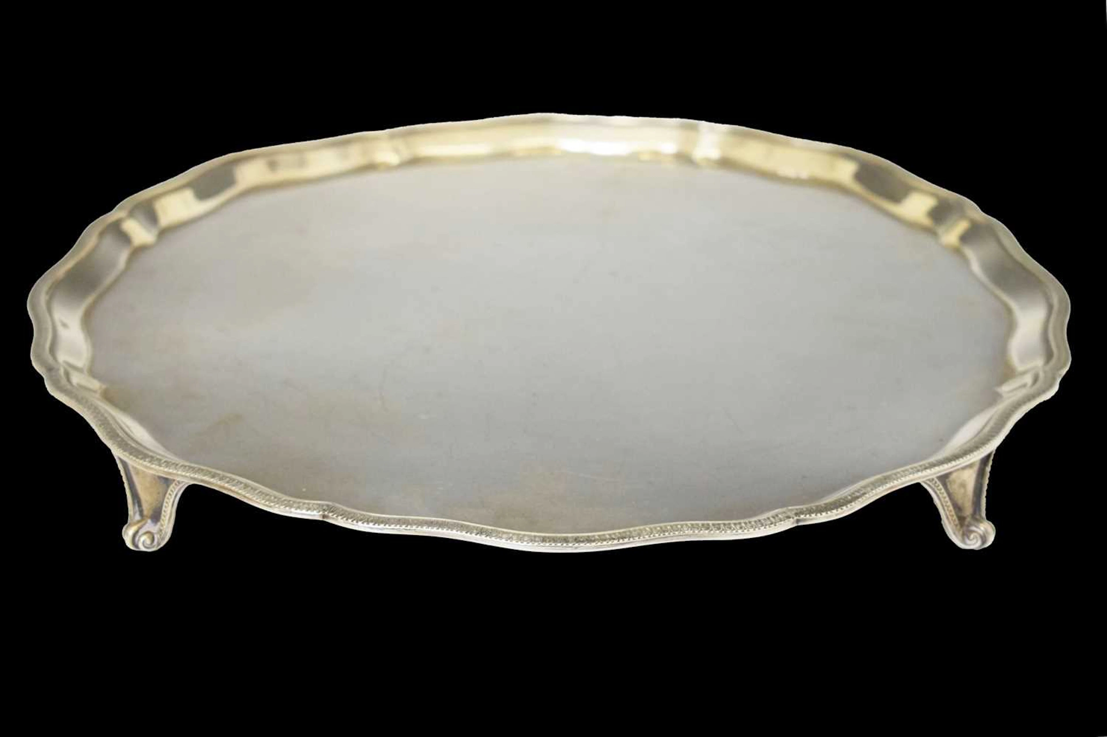 George V silver salver