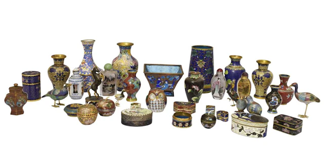 Collection of modern miniature cloisonné wares