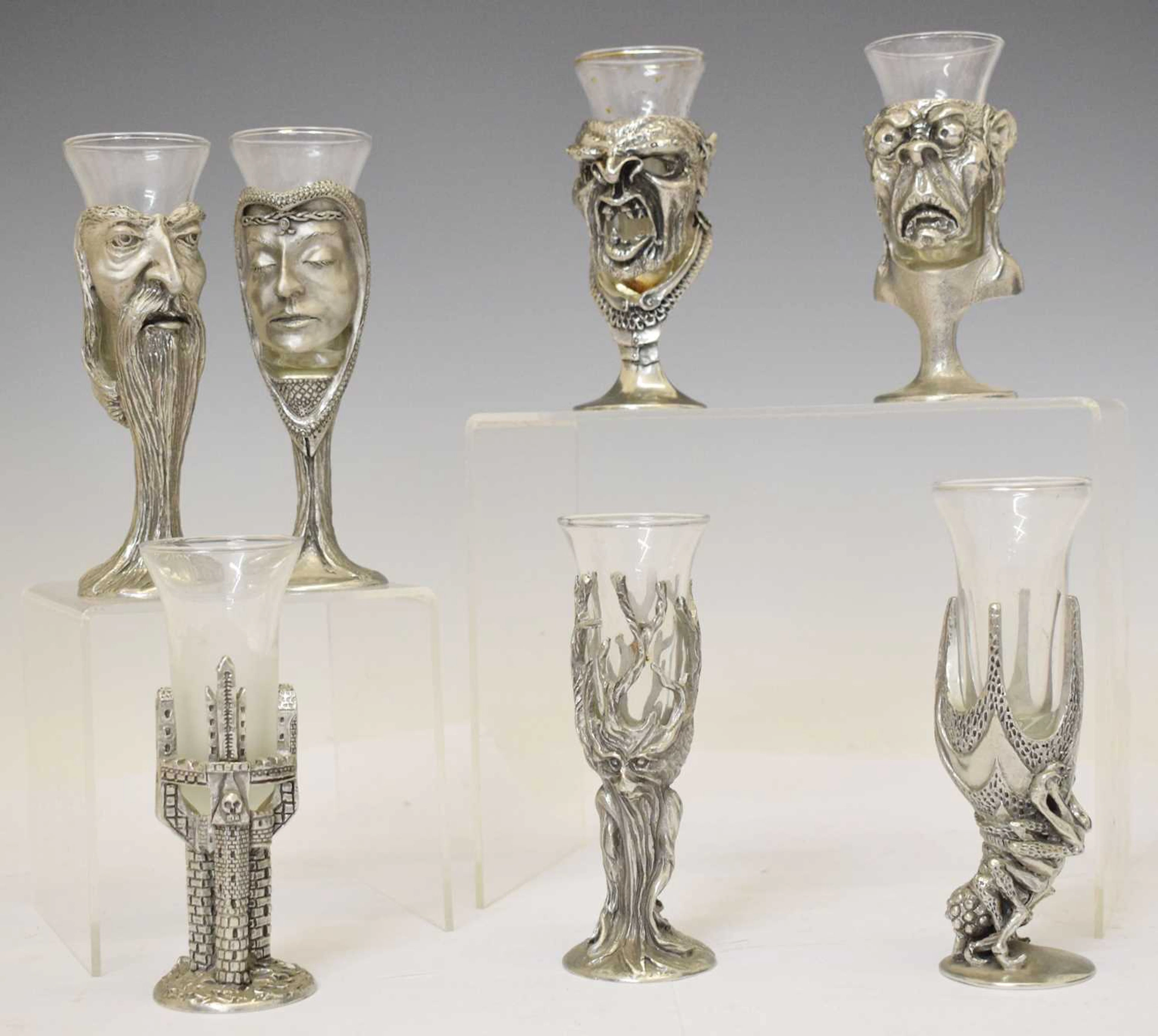 Lord of the Rings - Seven Royal Selangor pewter and glass shot glasses