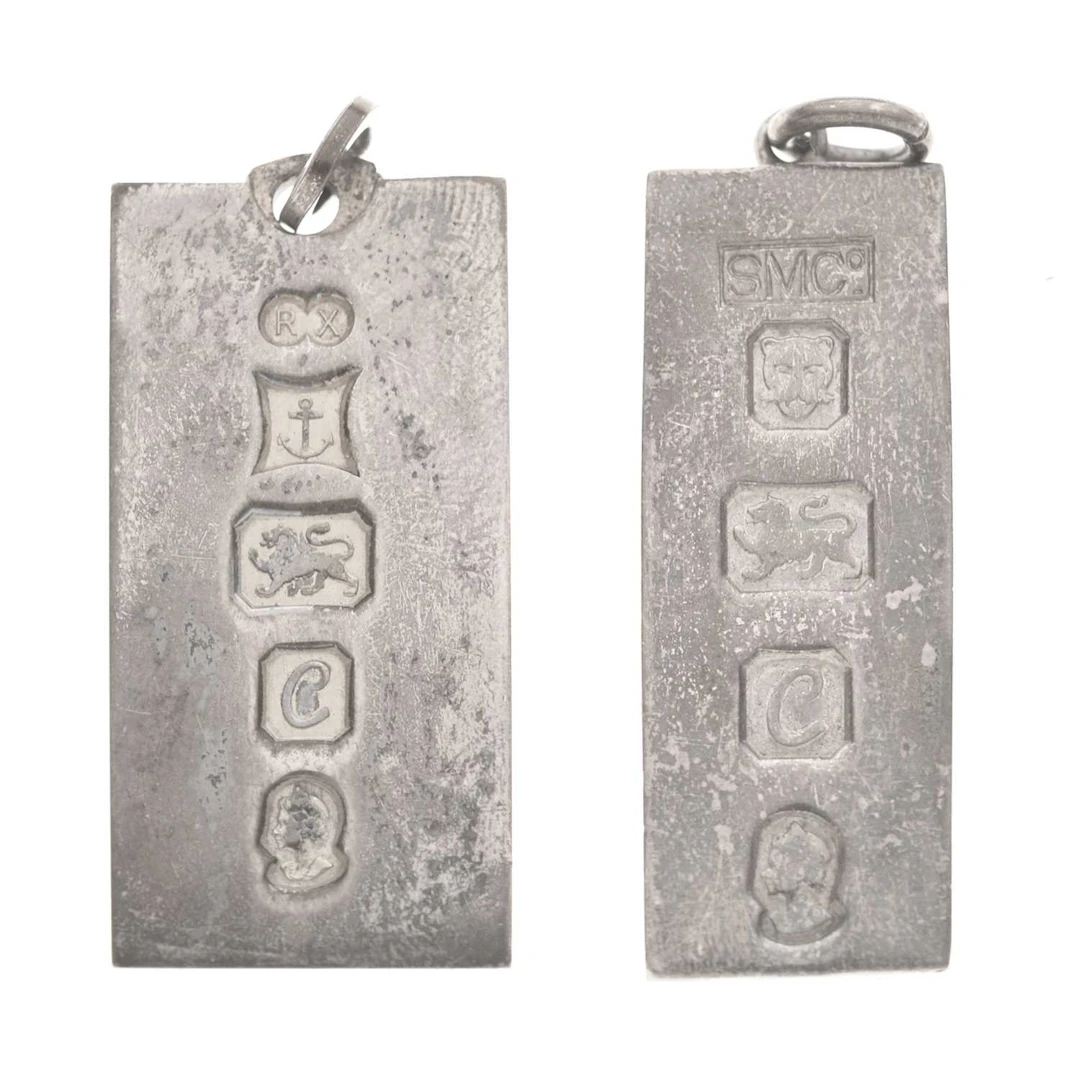Two Elizabeth II silver ingots