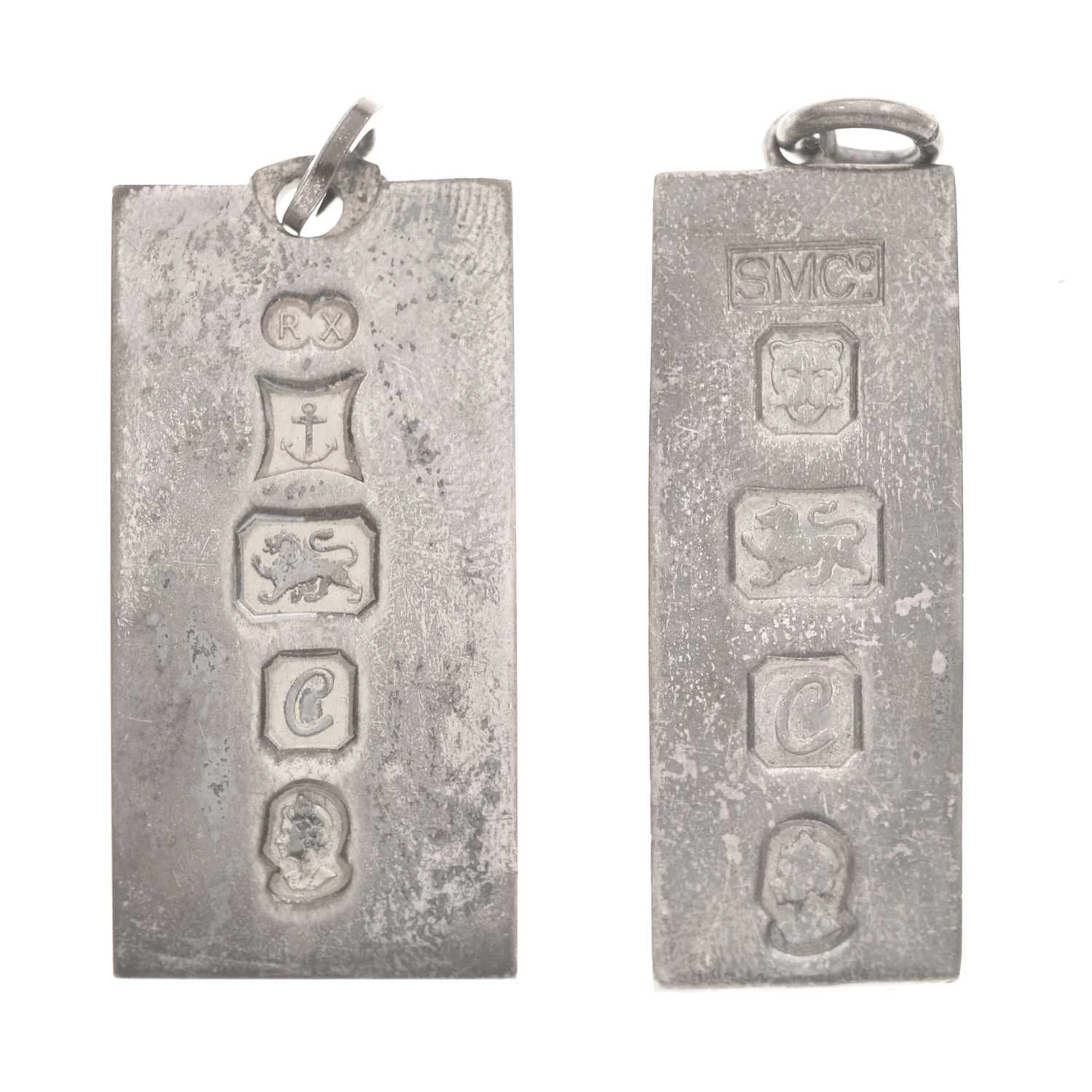 Two Elizabeth II silver ingots