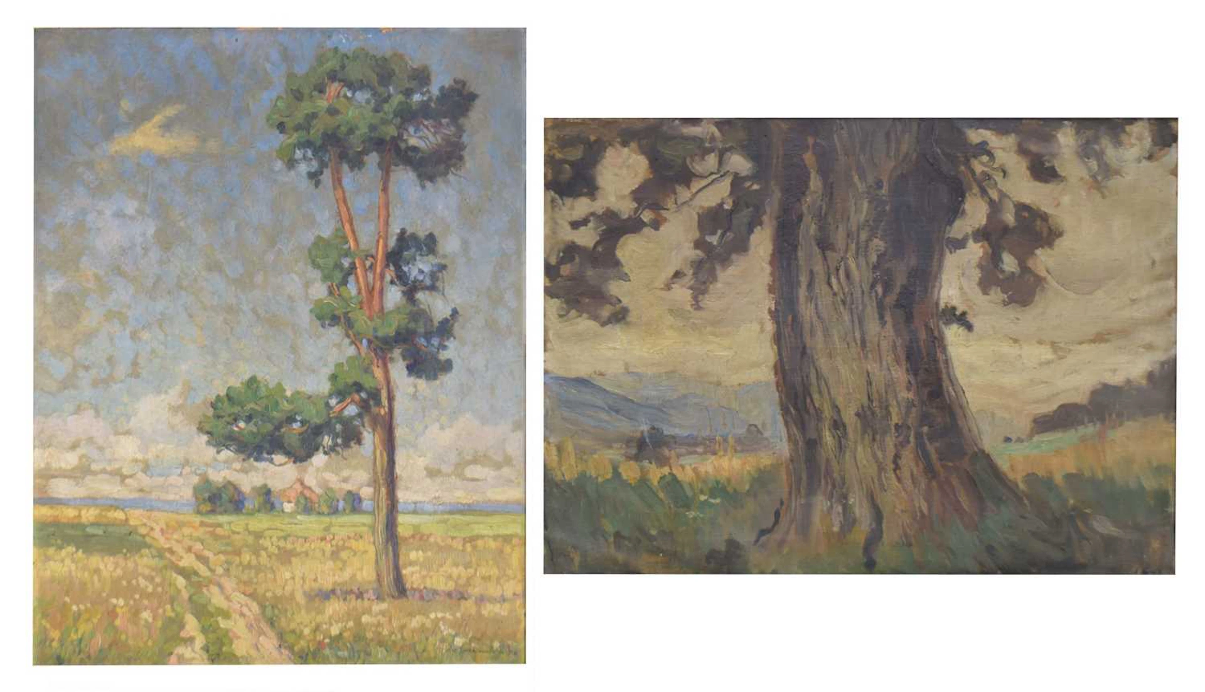 German Impressionist School (early 20th century) - Two oils of landscapes