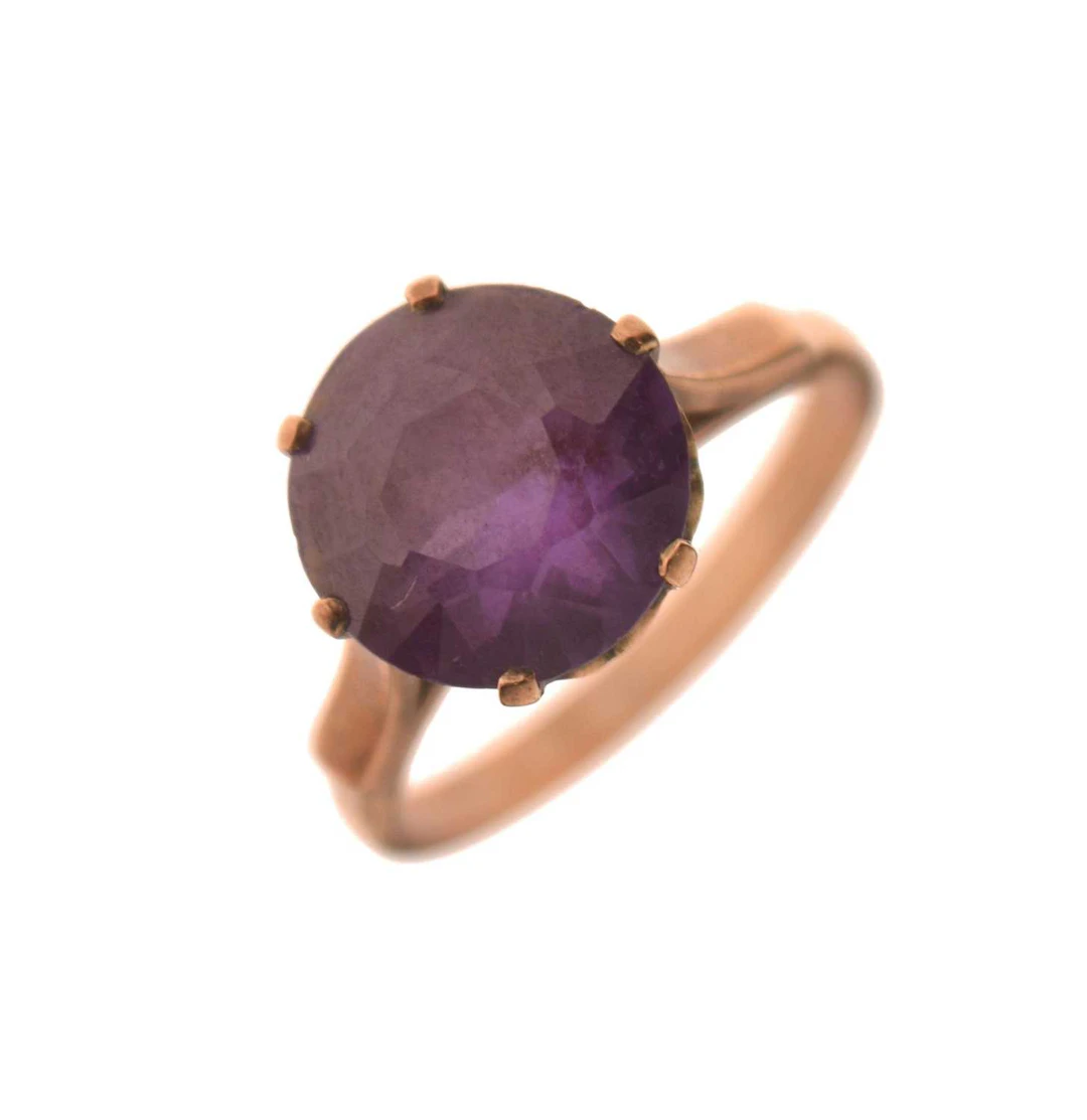 Synthetic purple sapphire dress ring