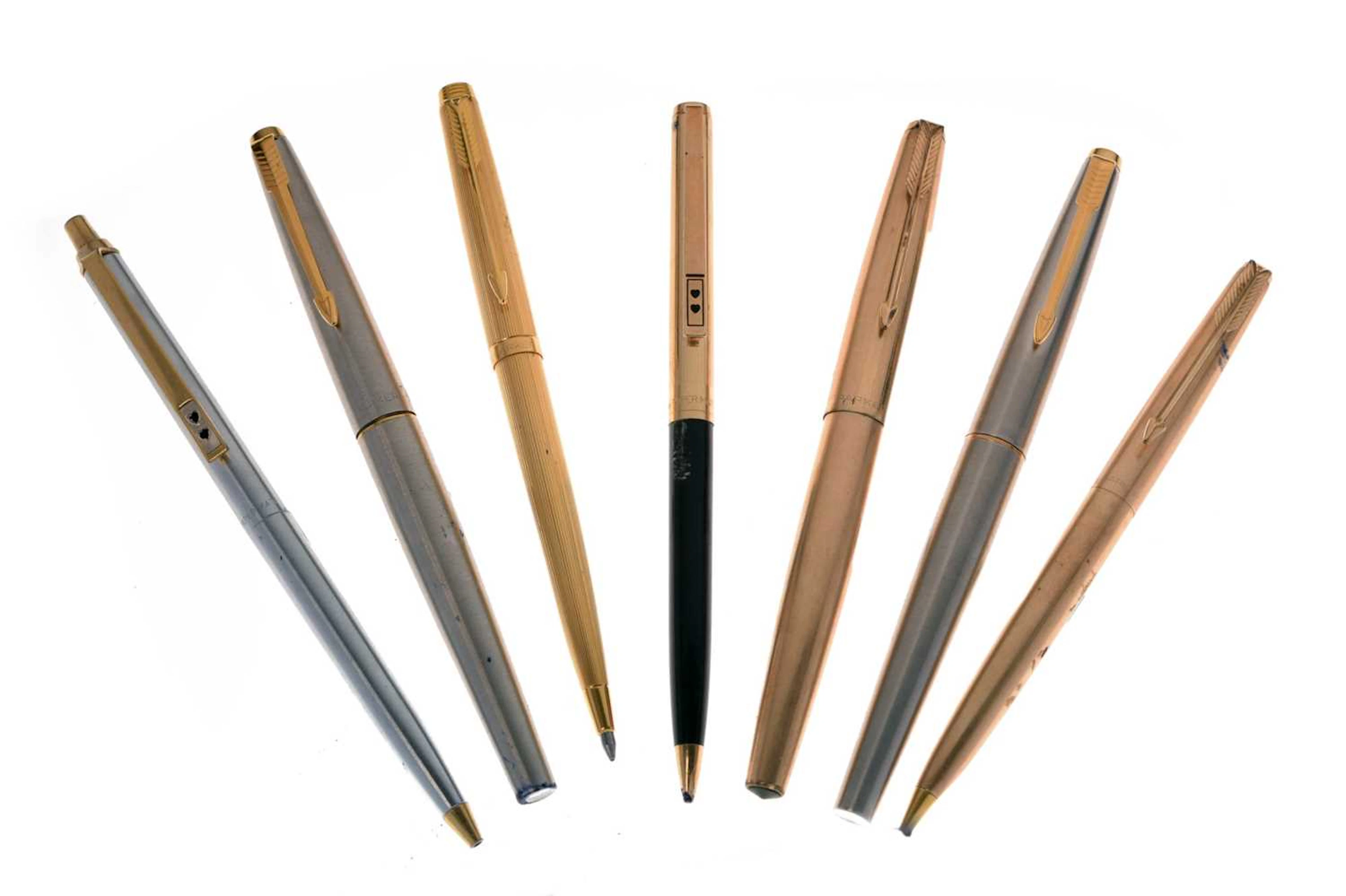 Collection of gold-plated and other pens etc.