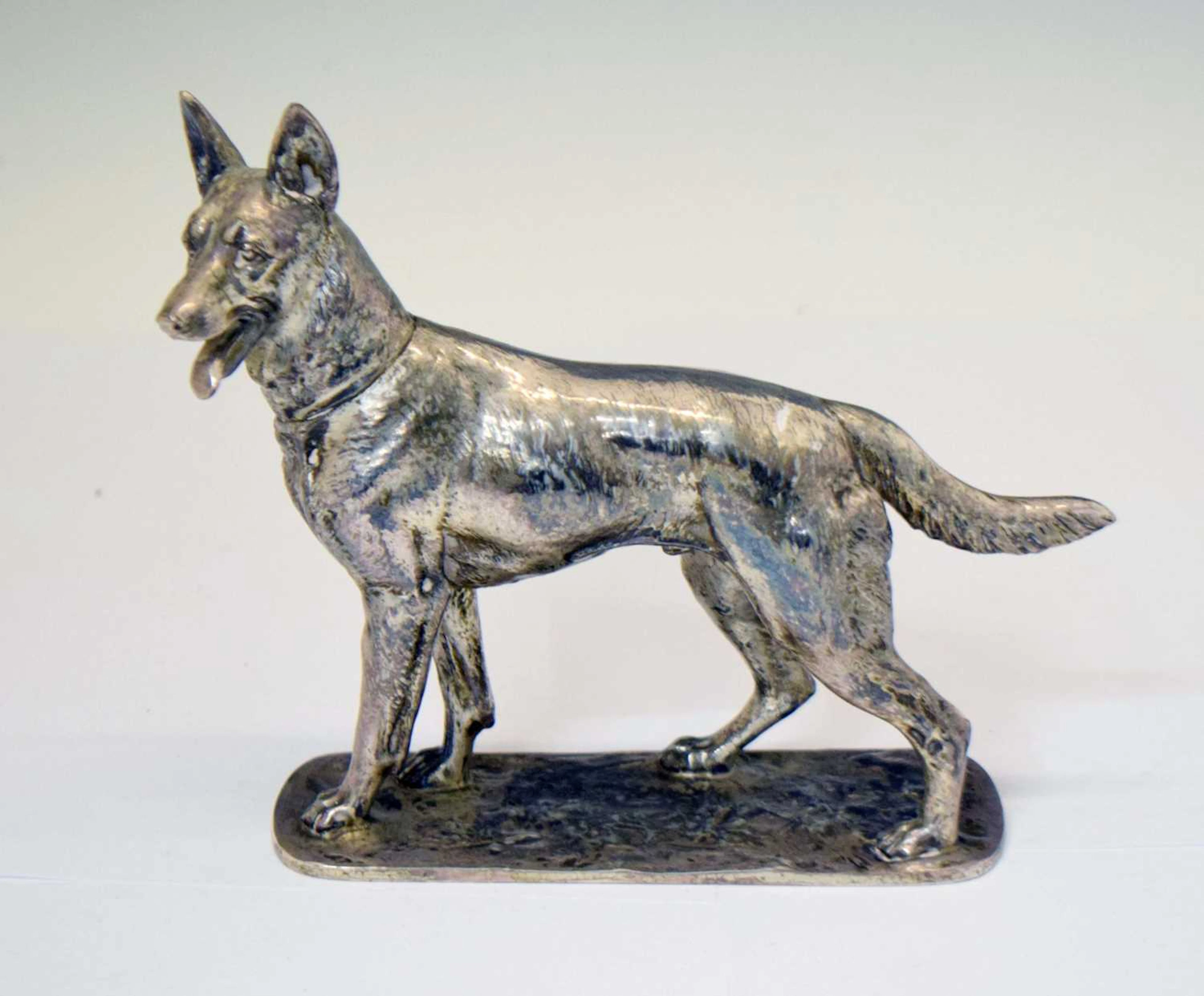 After Fritz Diller (1875-1945) - Silver plated WMF German Shepherd
