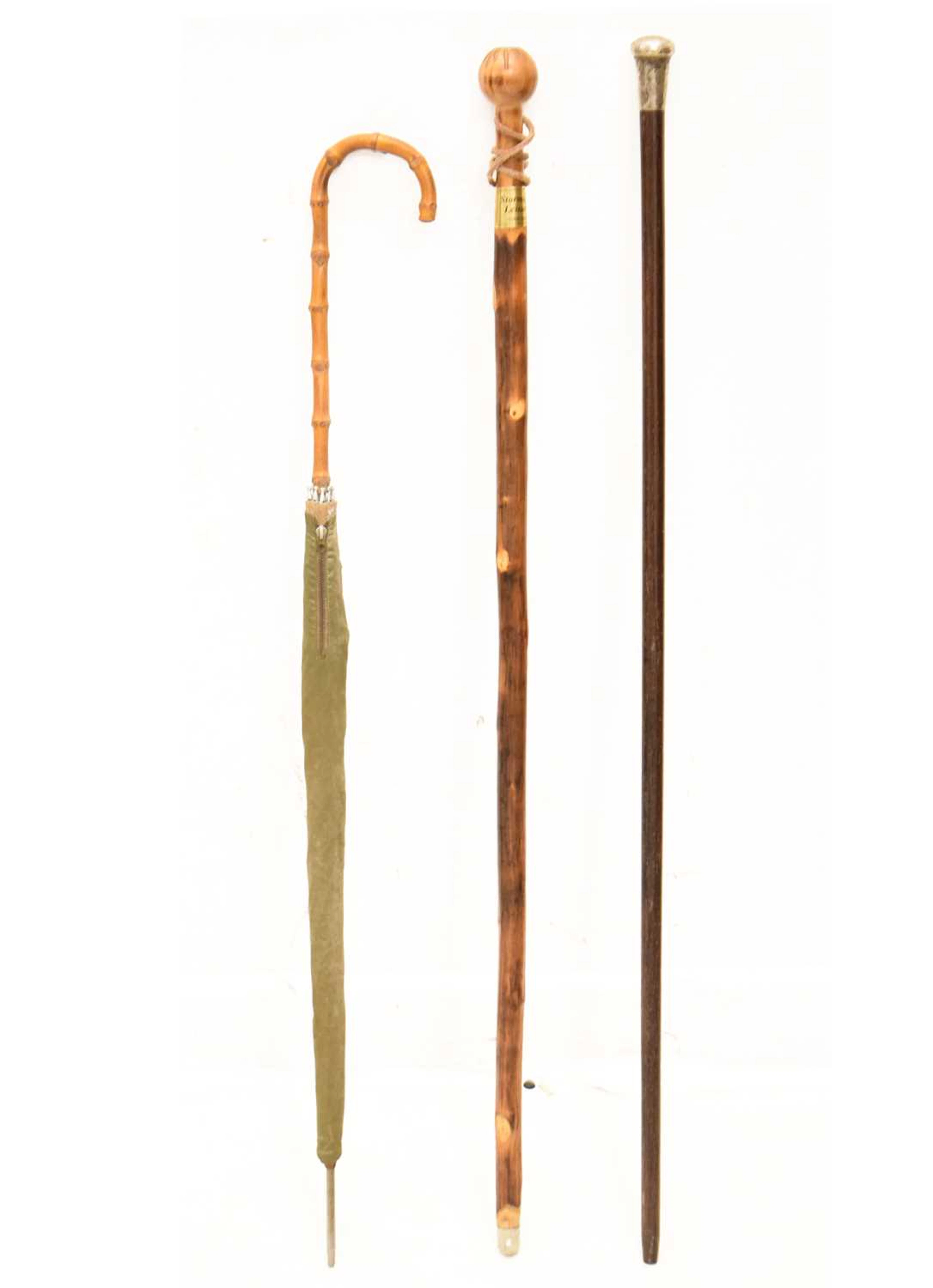 Early 20th century silver mounted walking cane