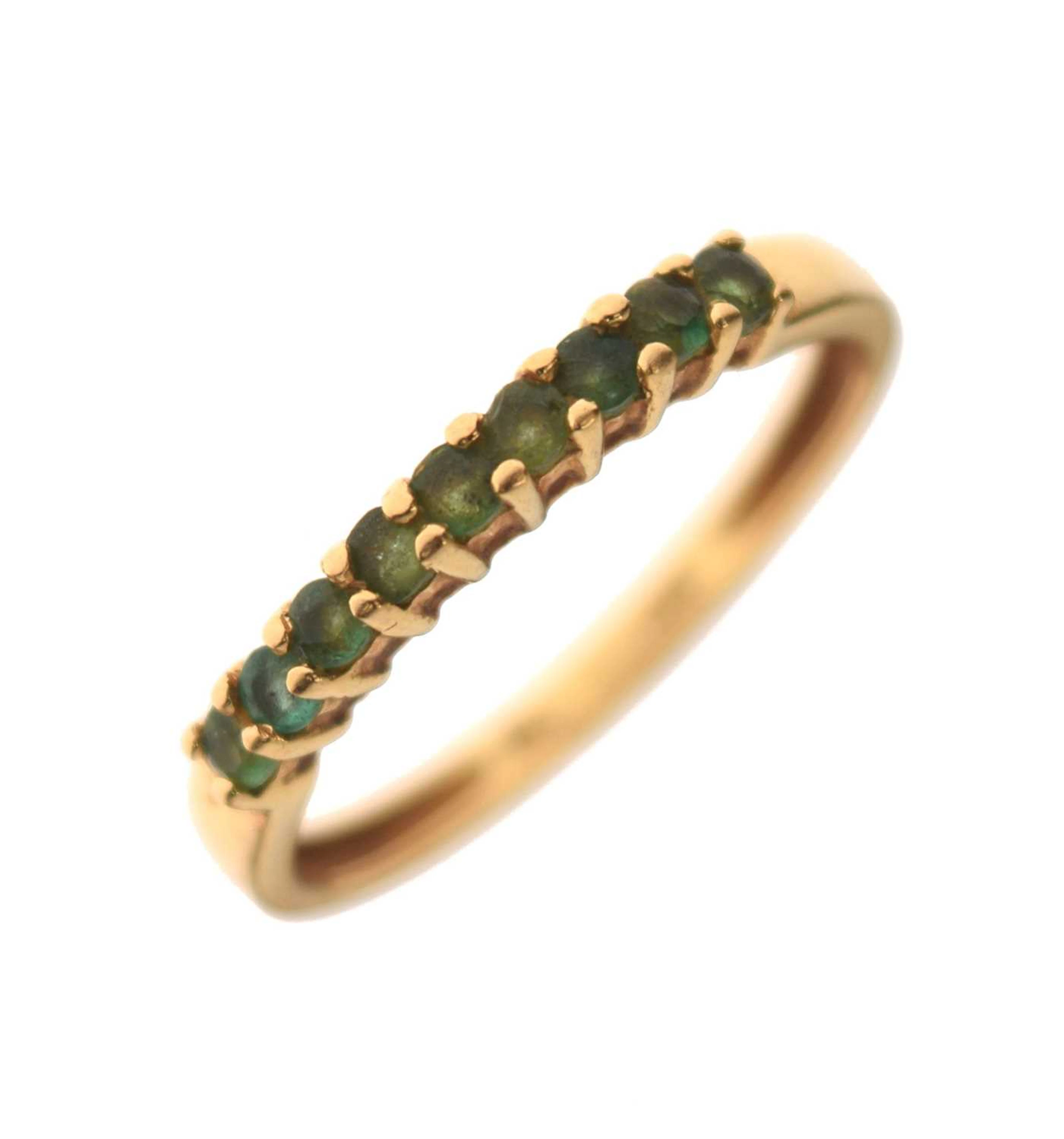 Nine-stone 18ct gold half eternity ring