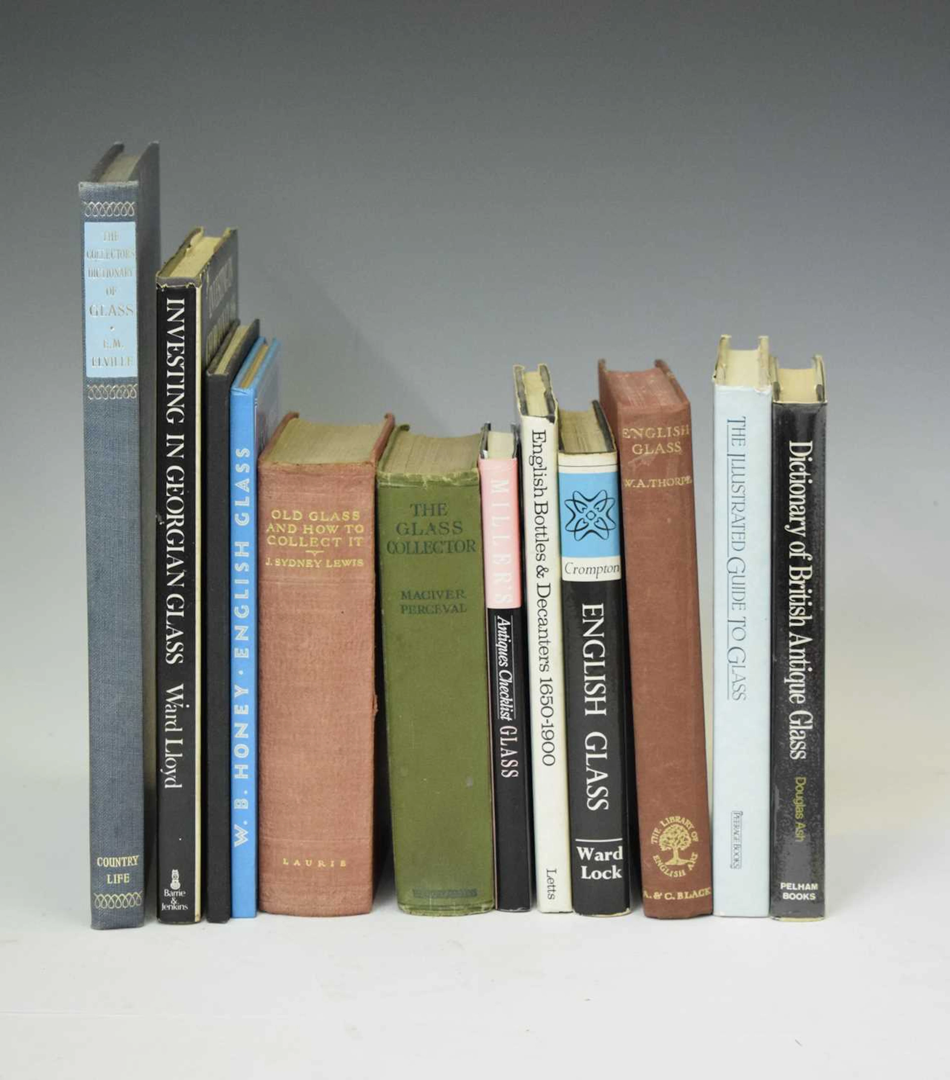 Collection of antique glass reference books