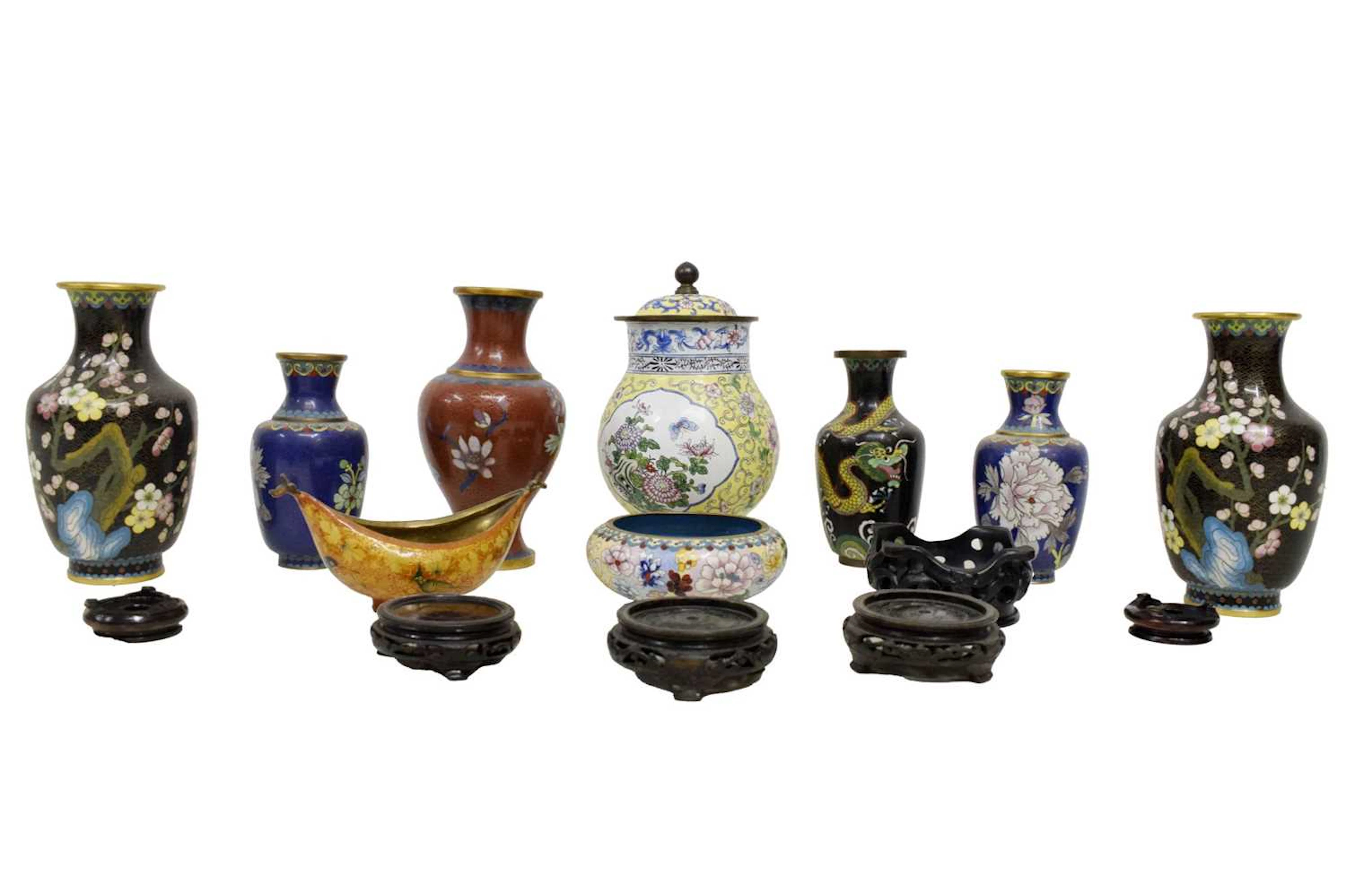 Collection of Chinese cloisonné wares