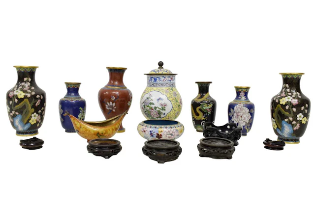 Collection of Chinese cloisonné wares