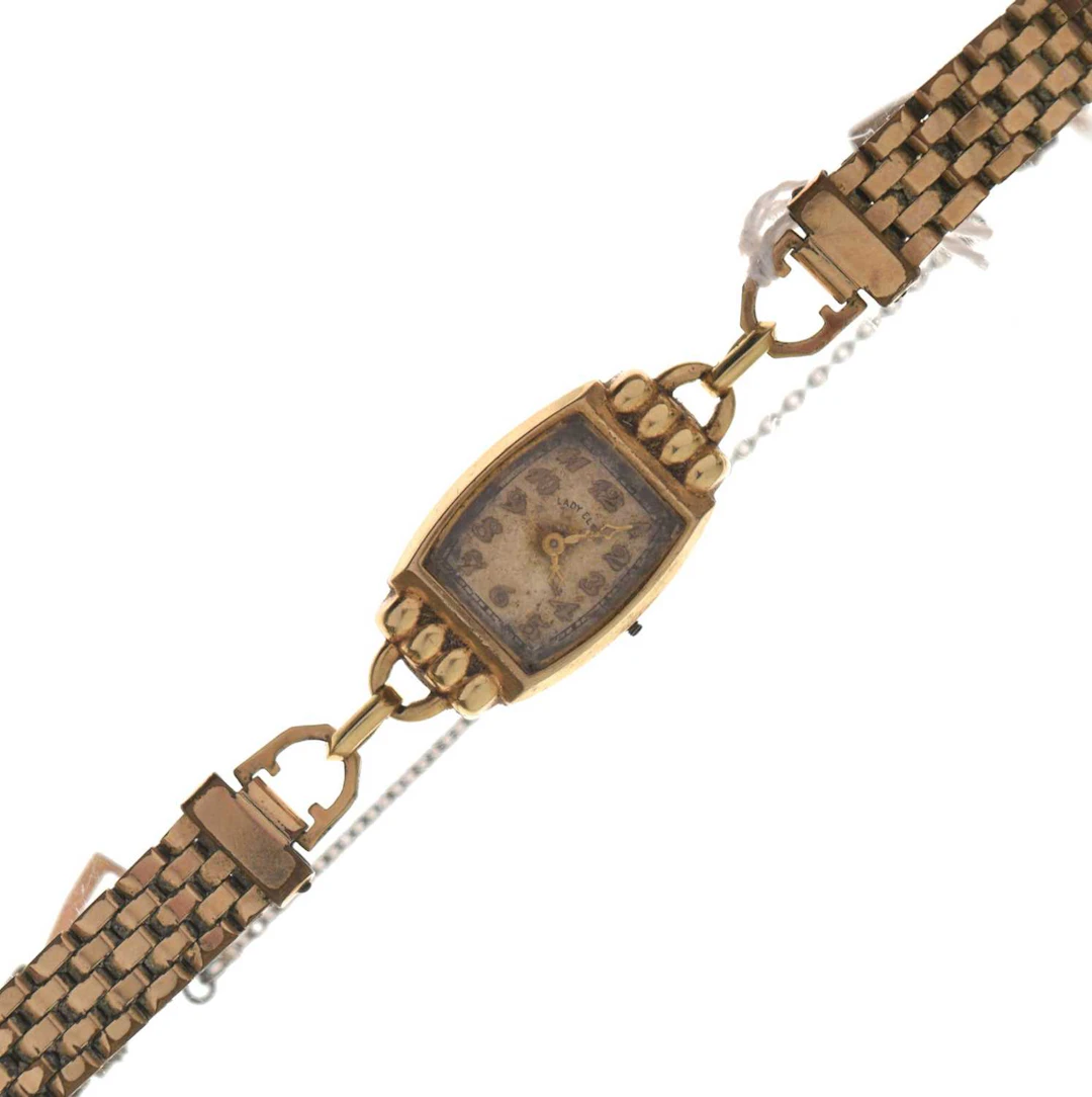 Elgin - Lady's 14k yellow metal cased bracelet watch
