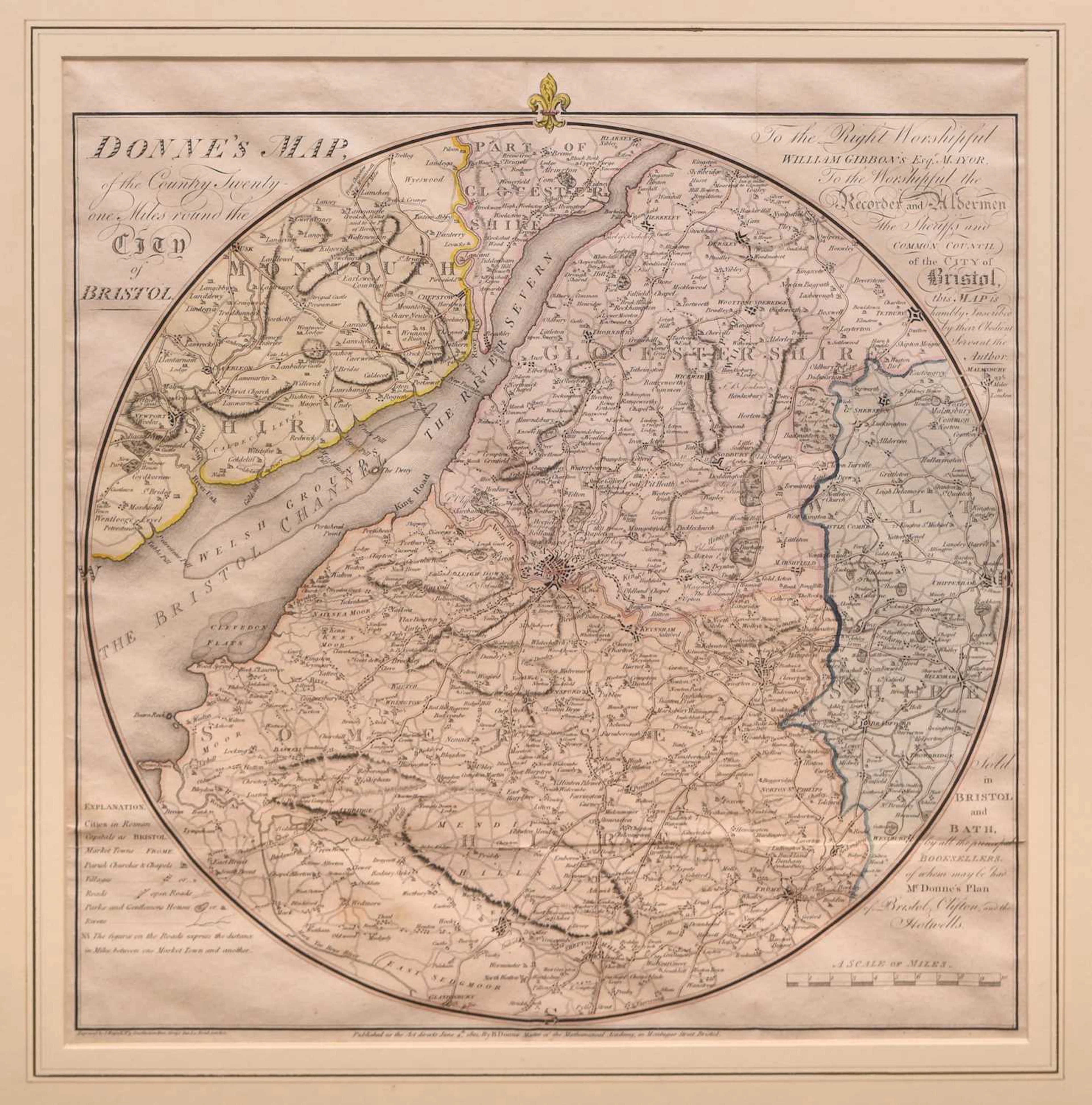 'Donne's Map of the Country Twenty-one Miles round the City of Bristol'